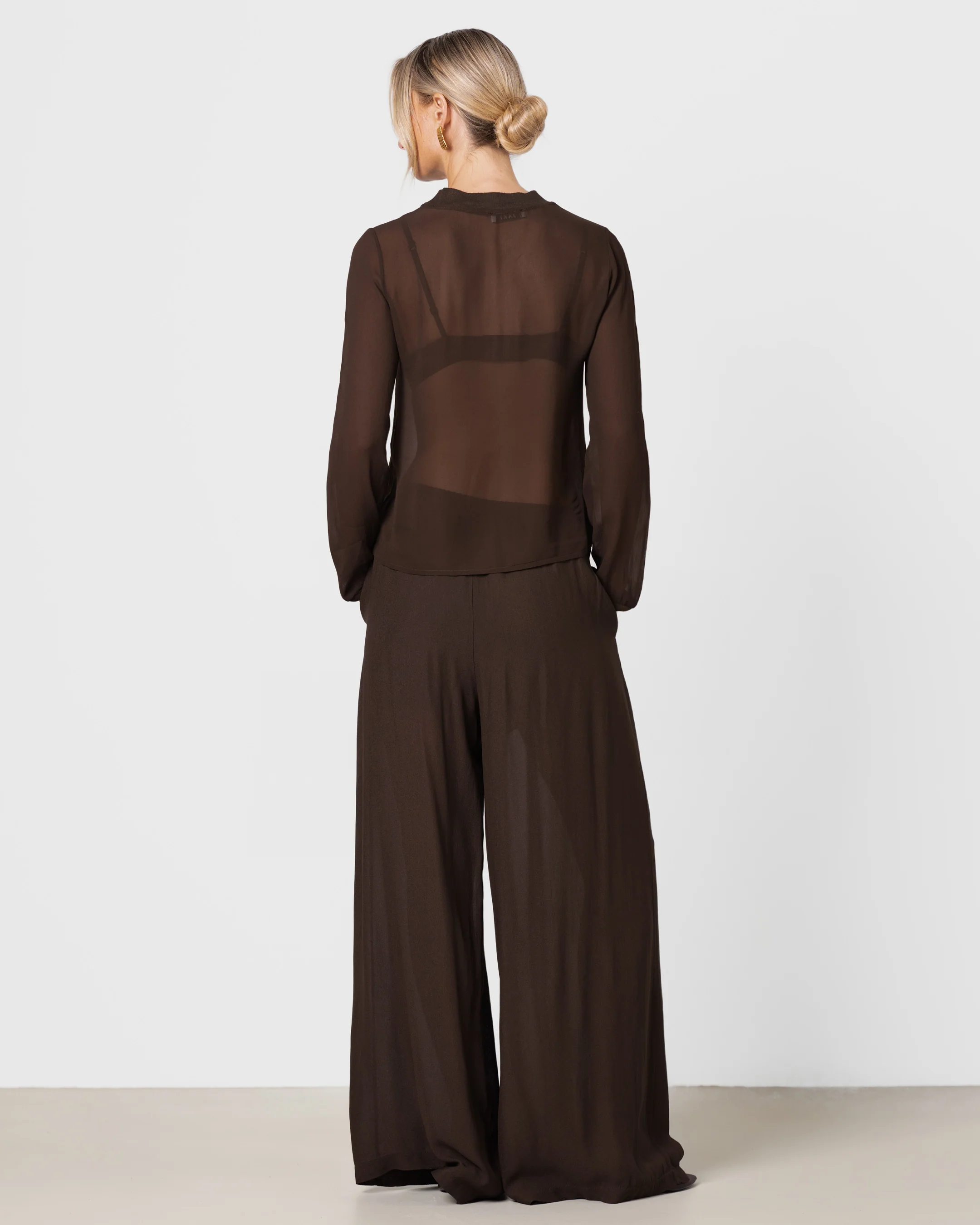 Lola Sheer Top | Chocolate Brown - Image 6
