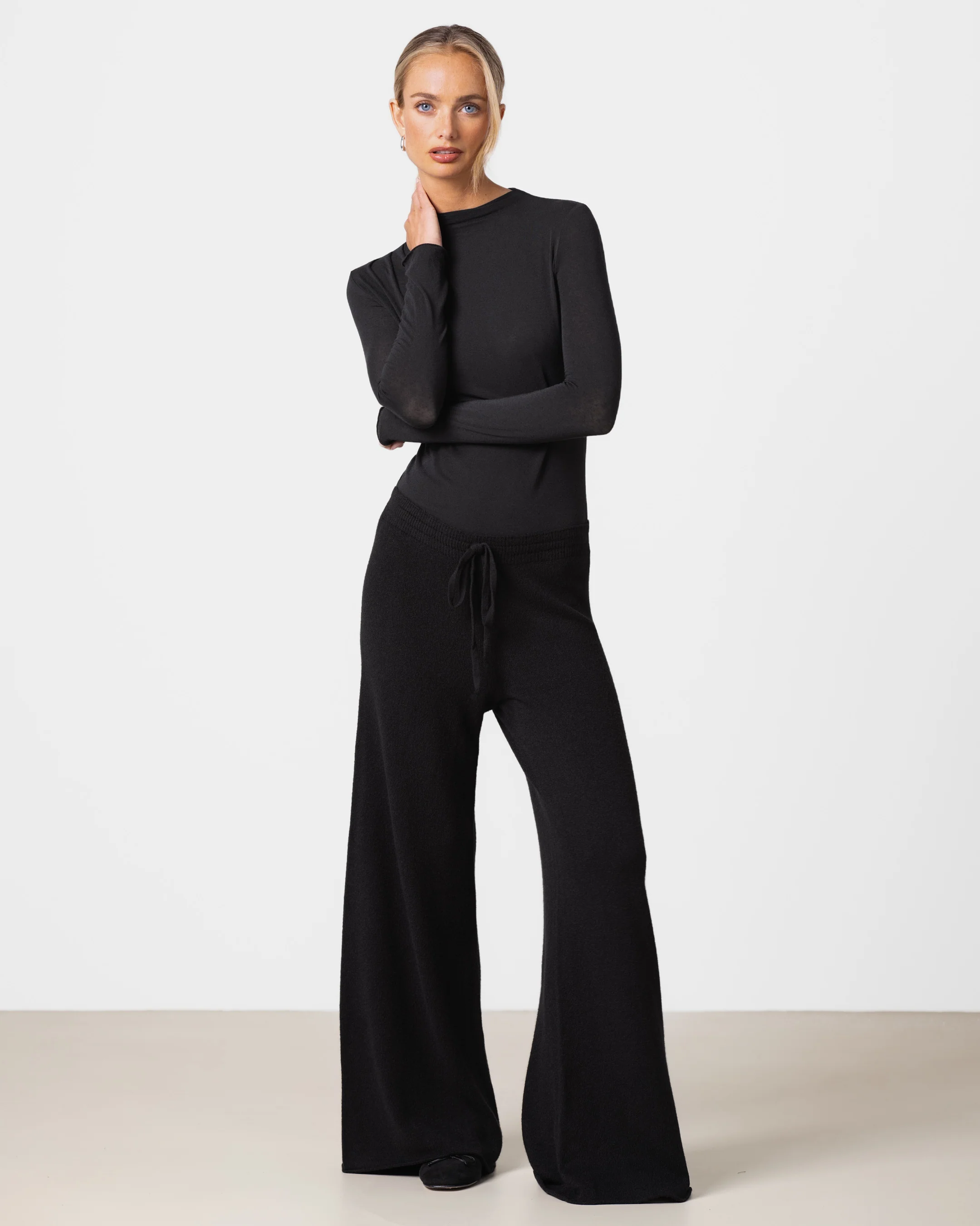 Lucia Featherweight High Neck Top | Black | Modal-Cashmere - Image 3
