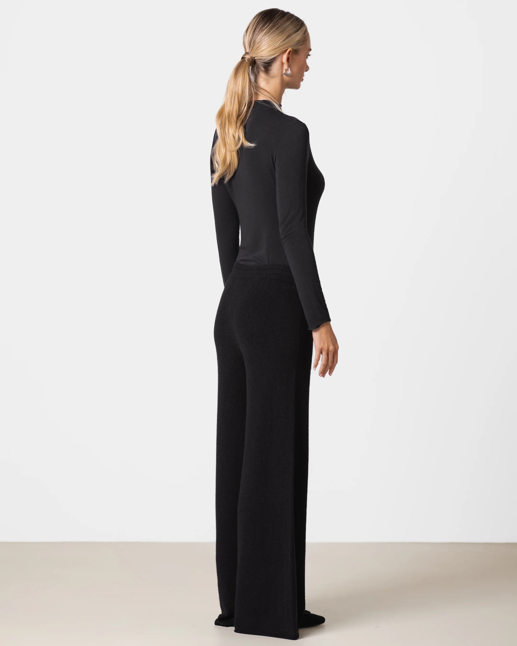 Lucia Featherweight High Neck Top | Black | Modal-Cashmere - Image 5