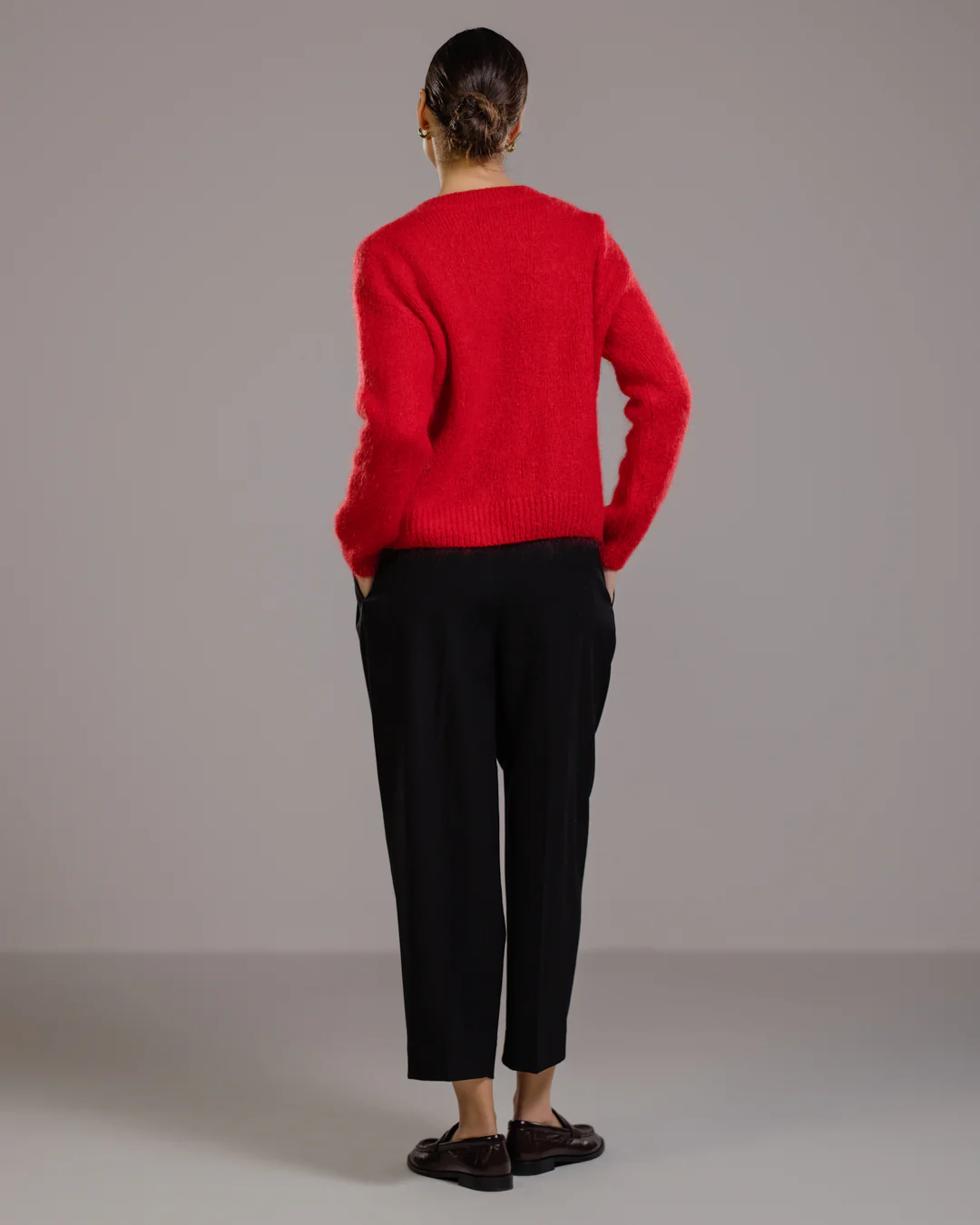 Lucille Zip Sweater | Red | Mohair Blend - Image 3