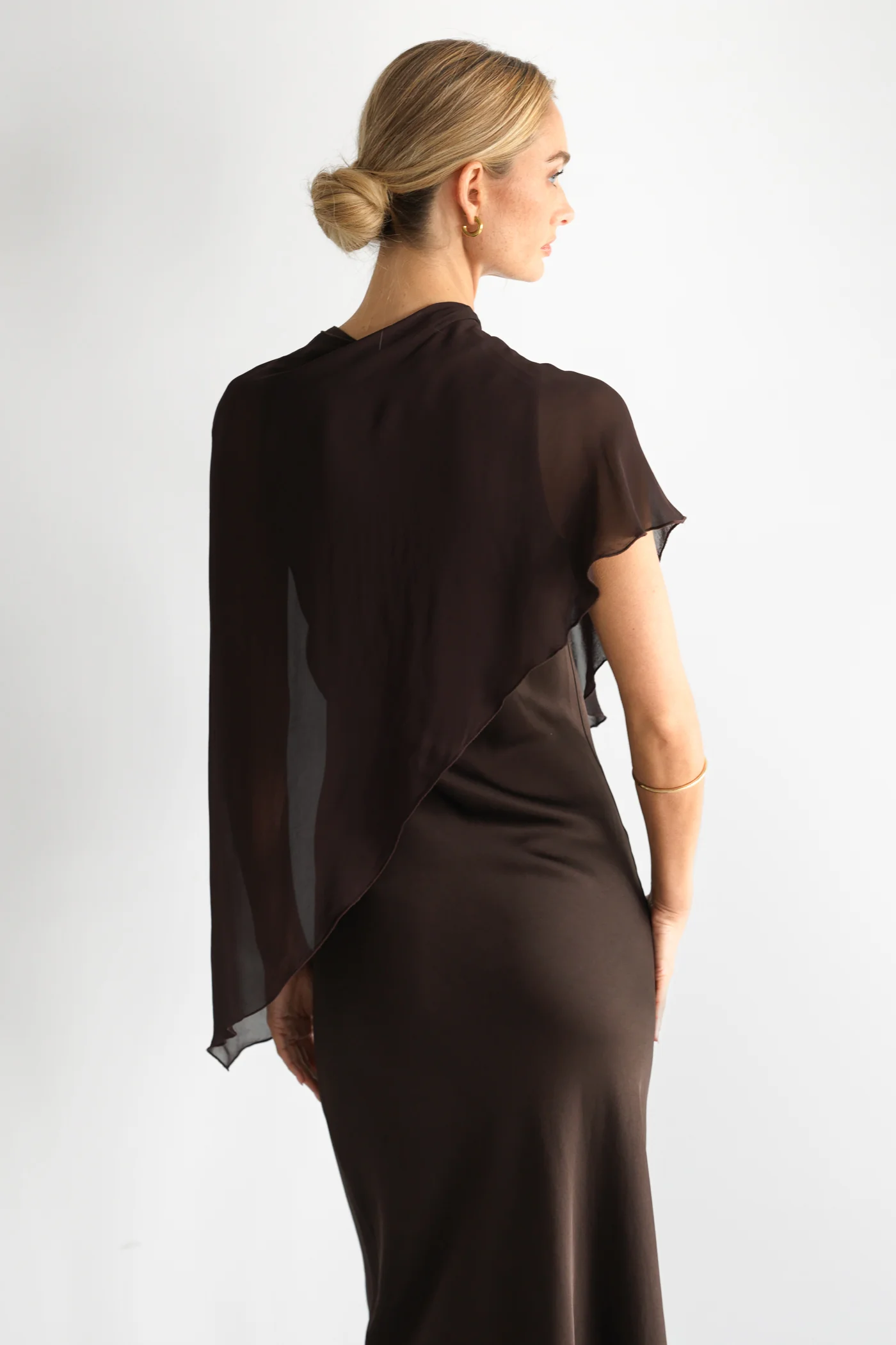 Lumi Asymmetric Poncho | Espresso Brown - Image 2