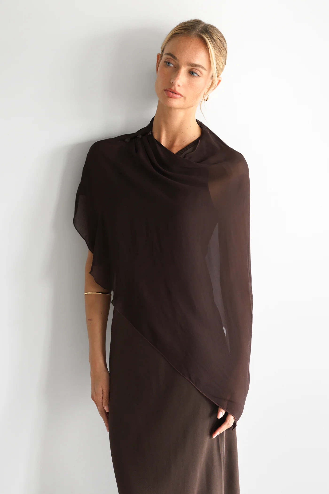 Lumi Asymmetric Poncho | Espresso Brown - Image 3