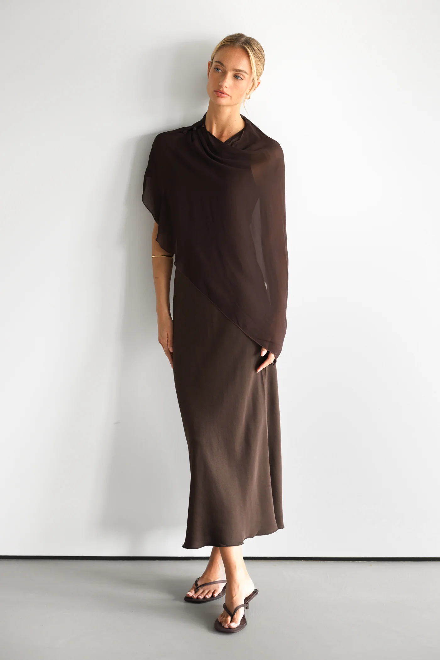 Lumi Asymmetric Poncho | Espresso Brown - Image 5