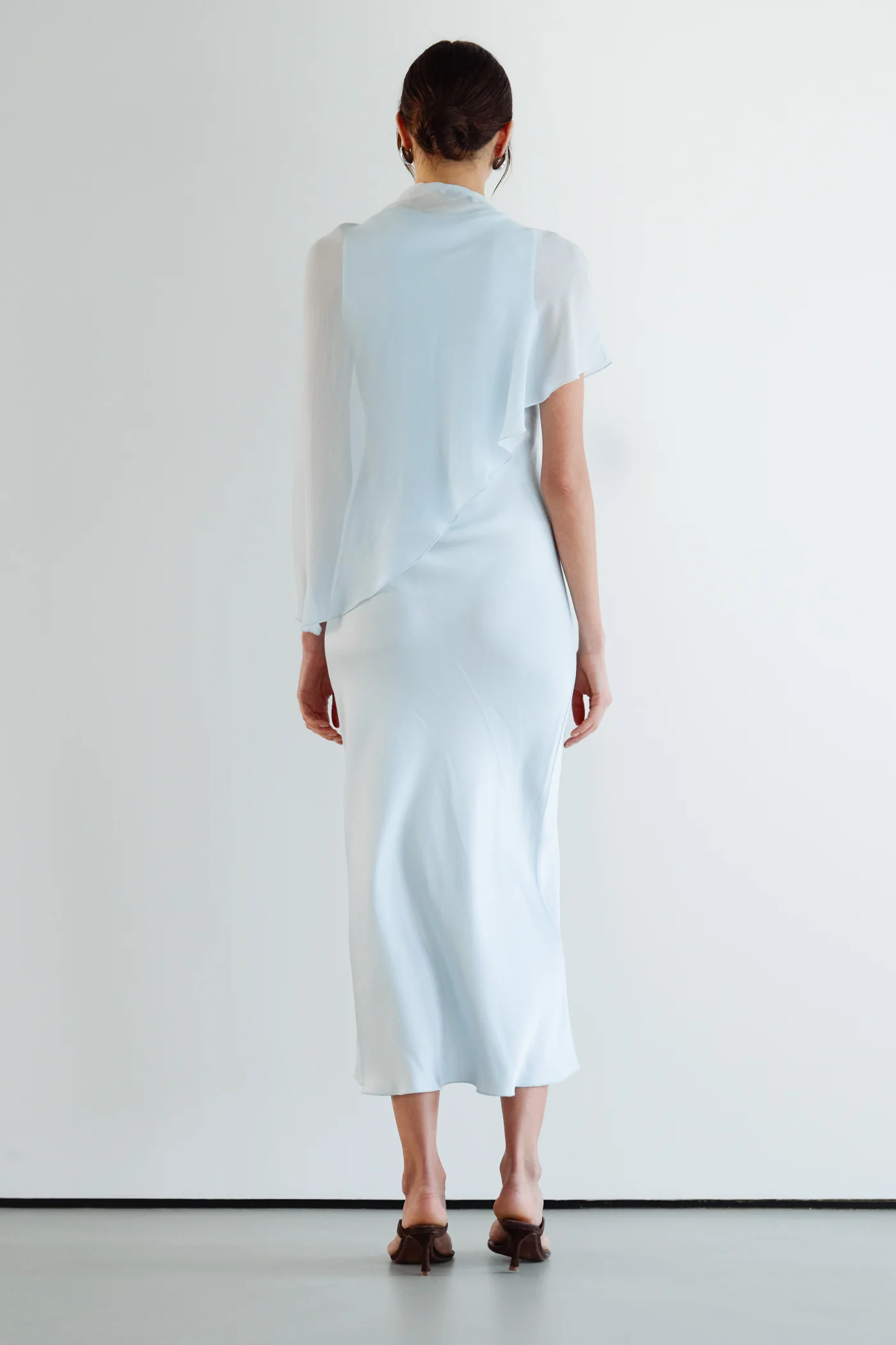 Sabrina Sleeveless Satin Dress | Glacier - Image 8