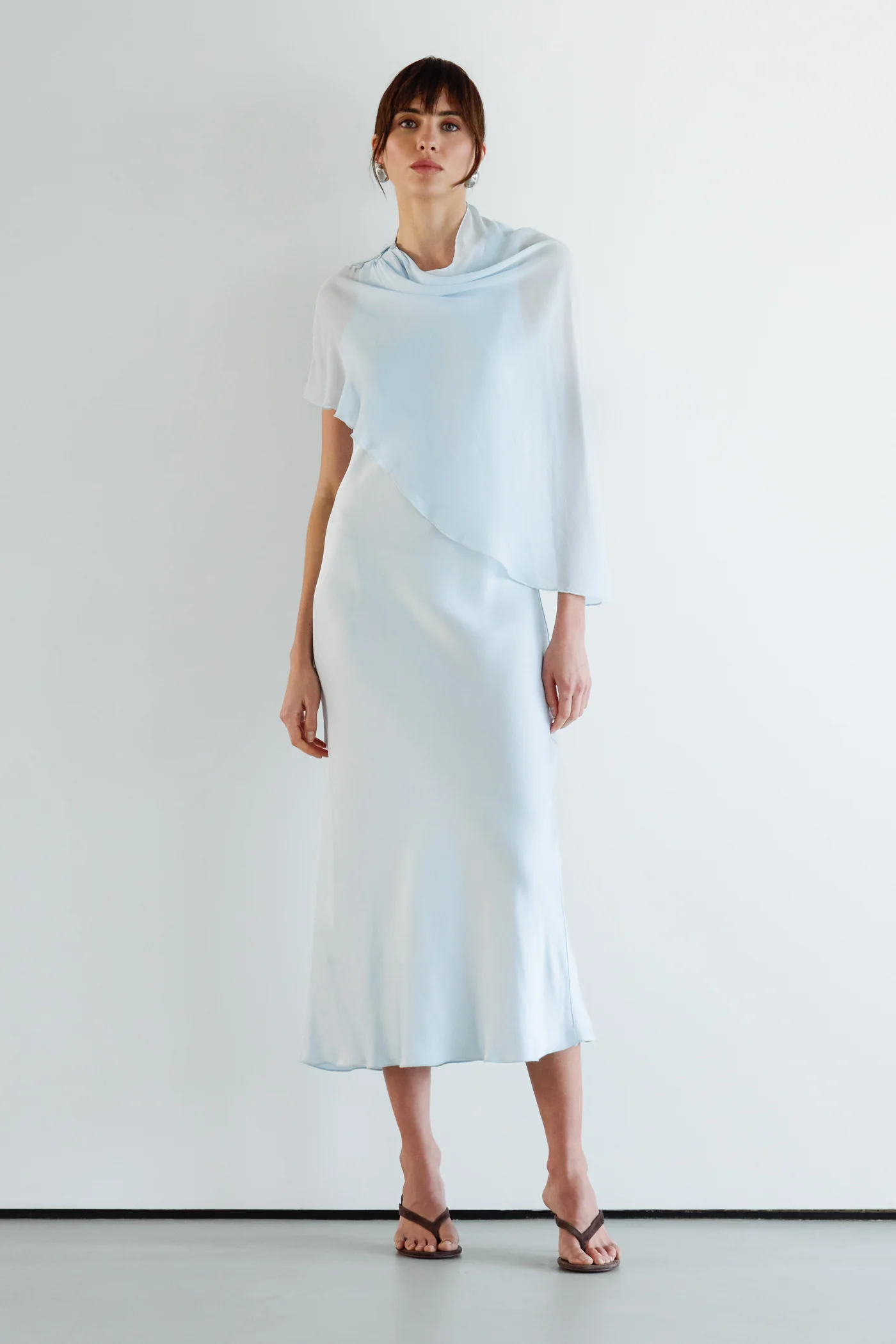 Sabrina Sleeveless Satin Dress | Glacier - Image 5