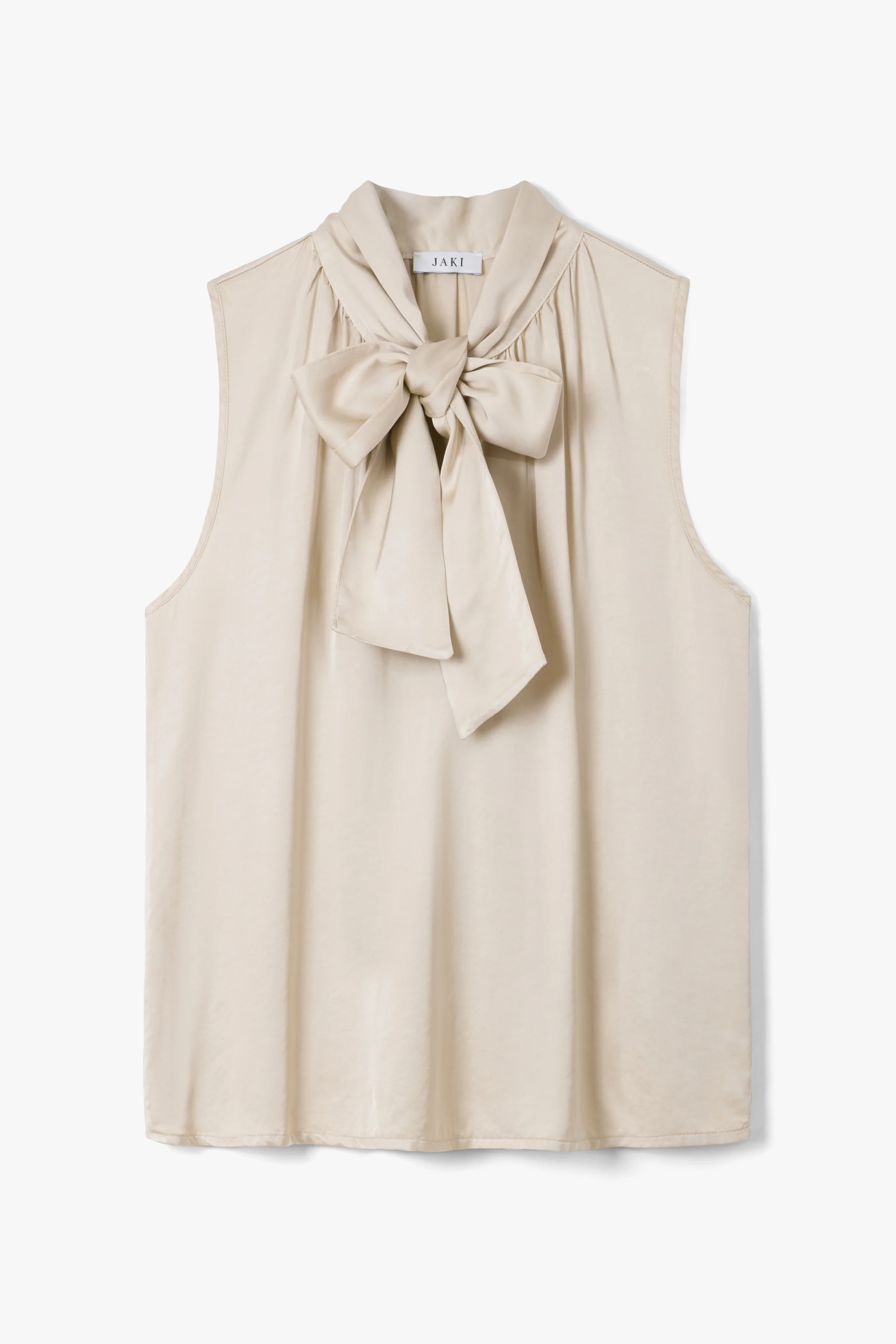 Lyanne Bow Neck Tie Satin Blouse | Honey - Image 6