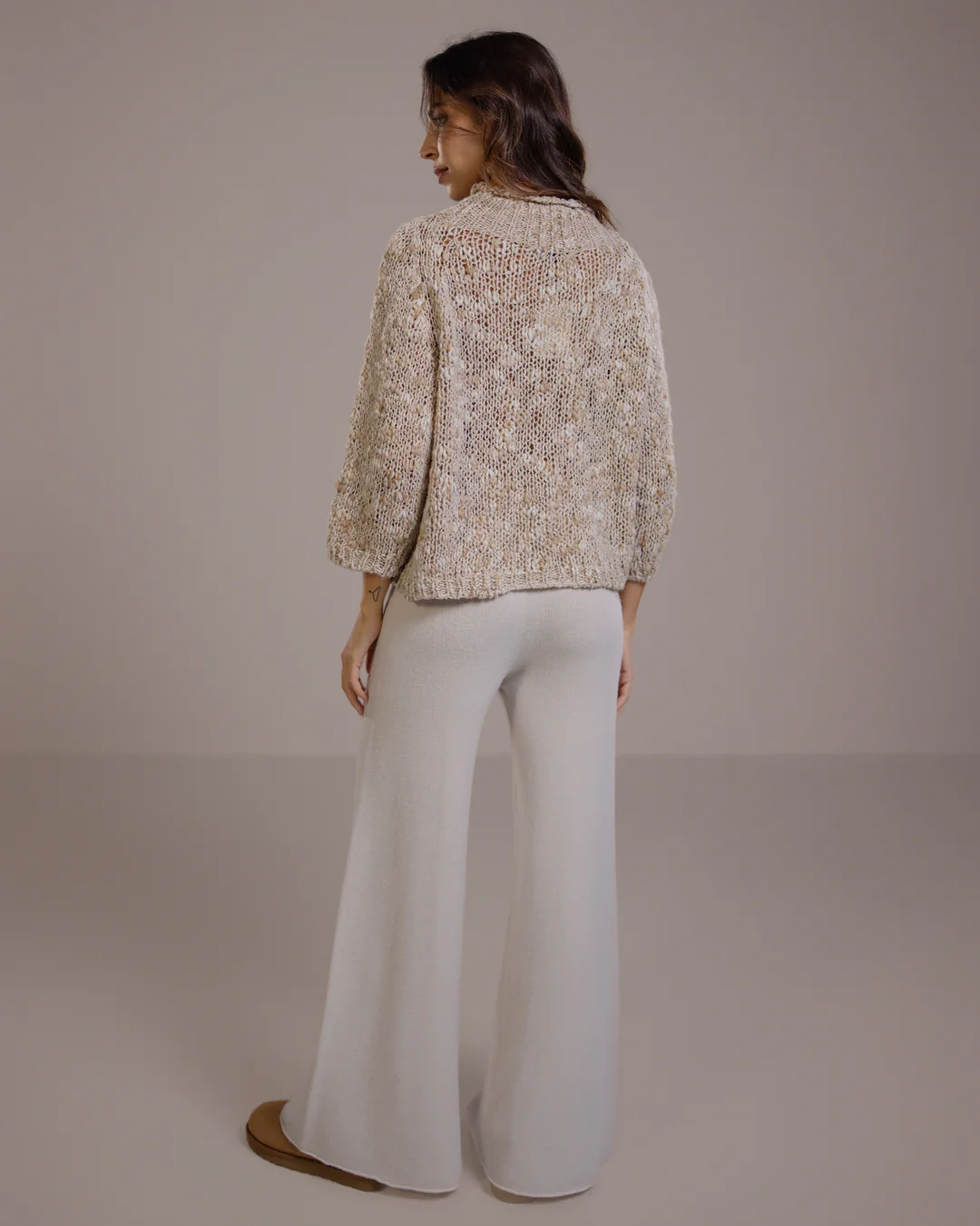 Mabel Mockneck Sweater | Light Beige | Wool Blend - Image 3