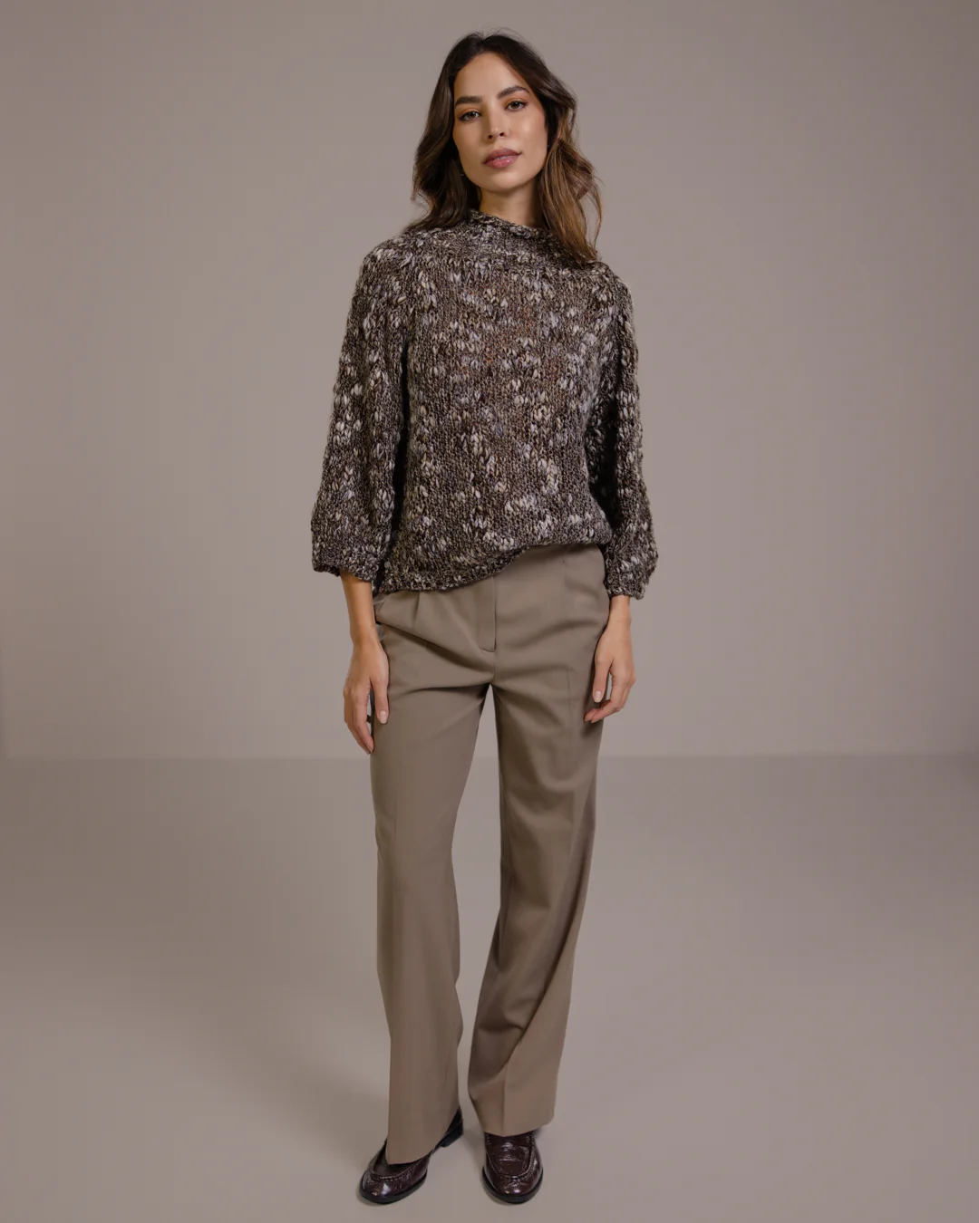 Mabel Mockneck Sweater | Mink | Wool Blend - Image 5