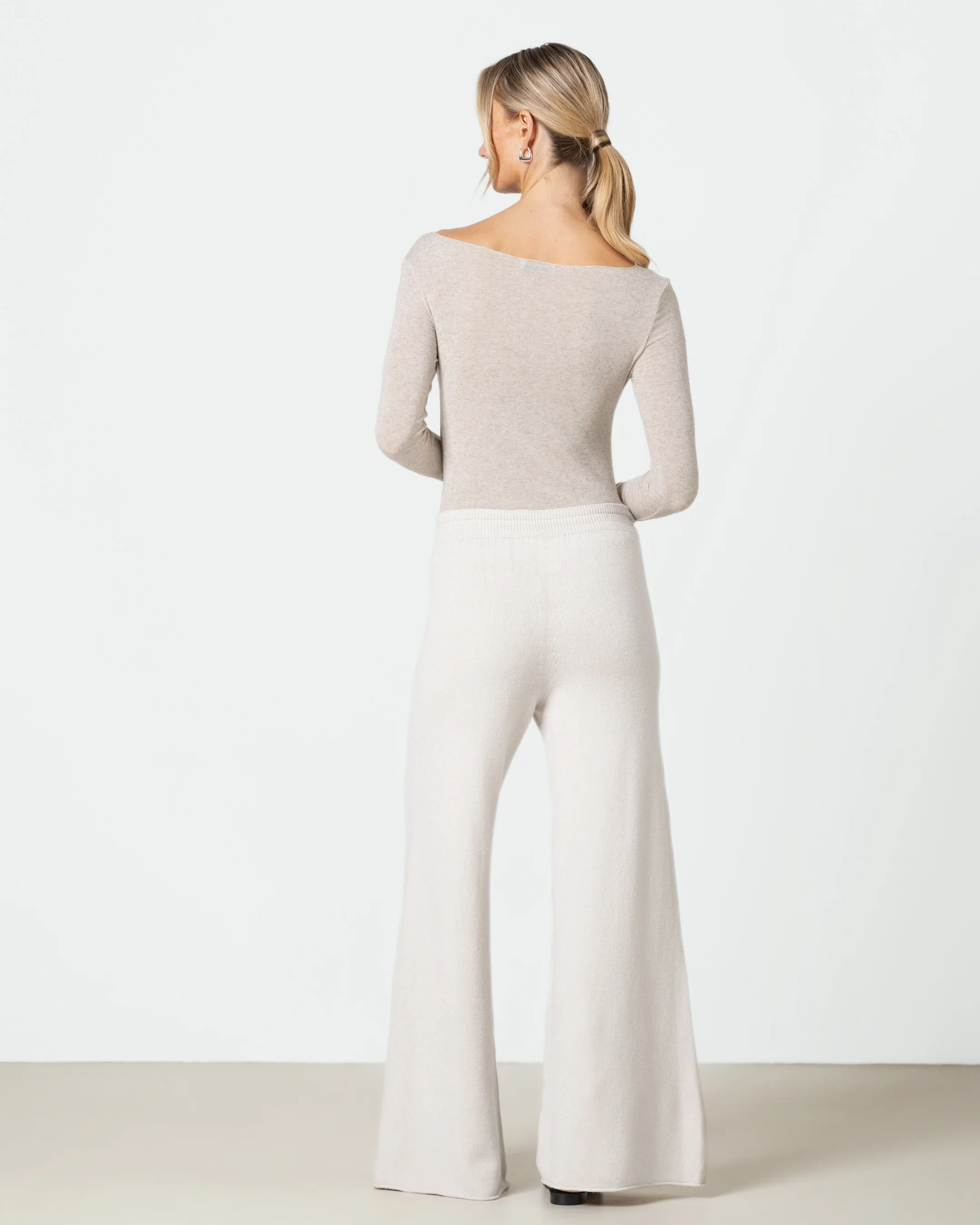 Mae Featherweight Boatneck Top | Oatmeal | Modal-Cashmere - Image 3