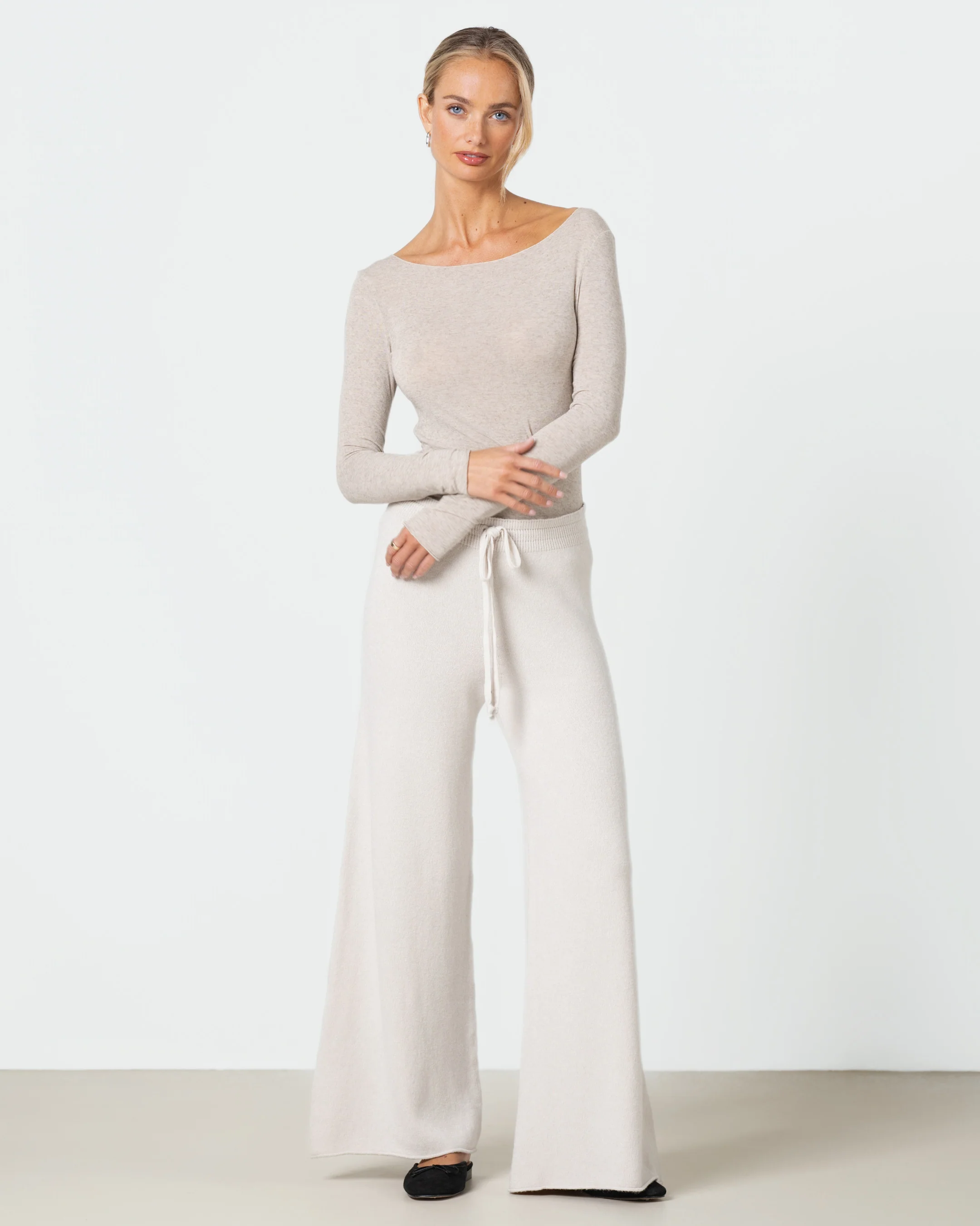 Mae Featherweight Boatneck Top | Oatmeal | Modal-Cashmere - Image 4