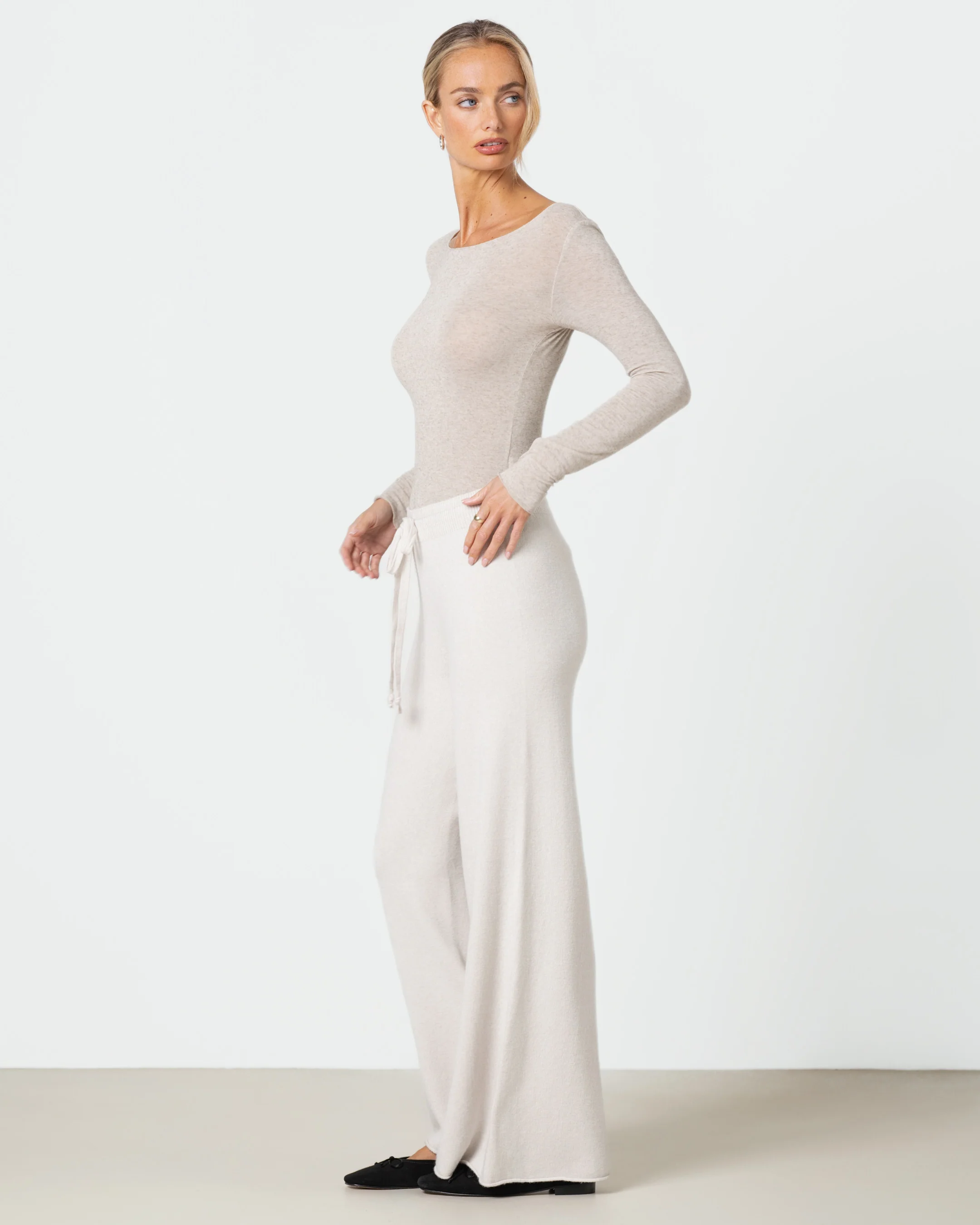 Mae Featherweight Boatneck Top | Oatmeal | Modal-Cashmere - Image 6