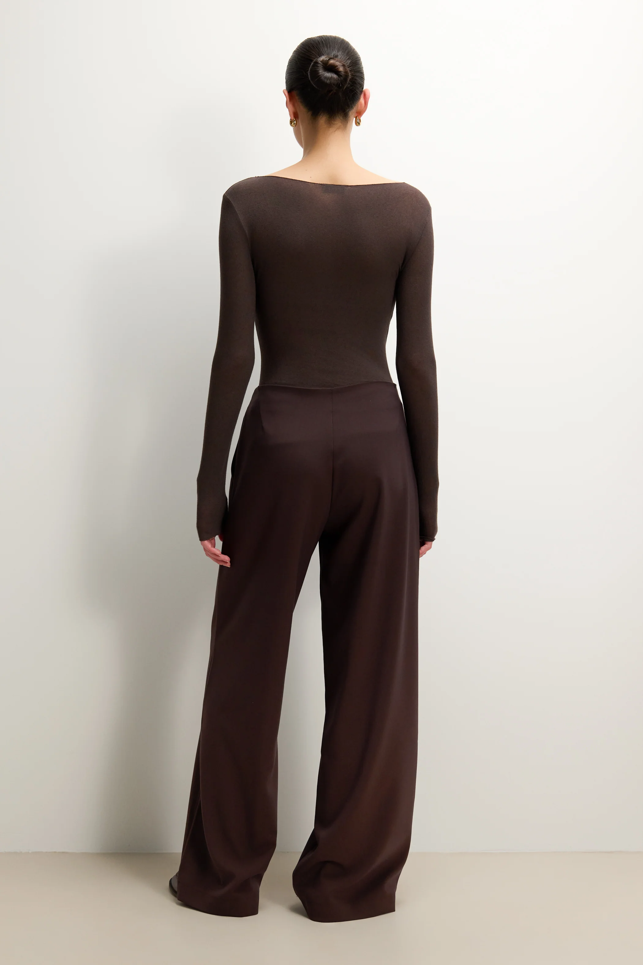 Mae Featherweight Boatneck Top | Espresso Brown | Modal-Cashmere - Image 4