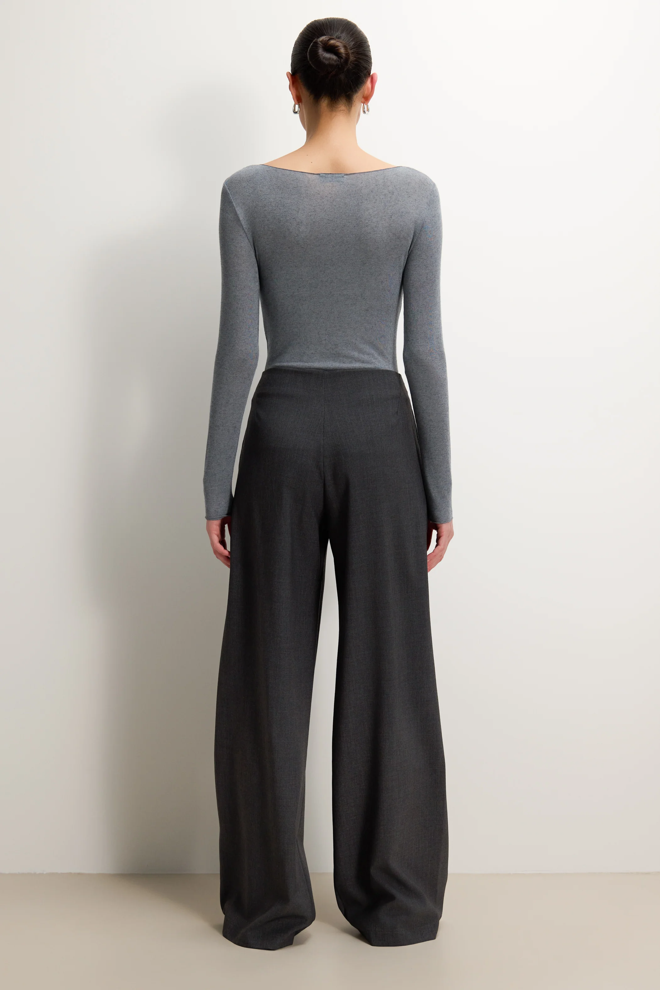Mae Featherweight Boatneck Top | Grey Melange | Modal-Cashmere - Image 5