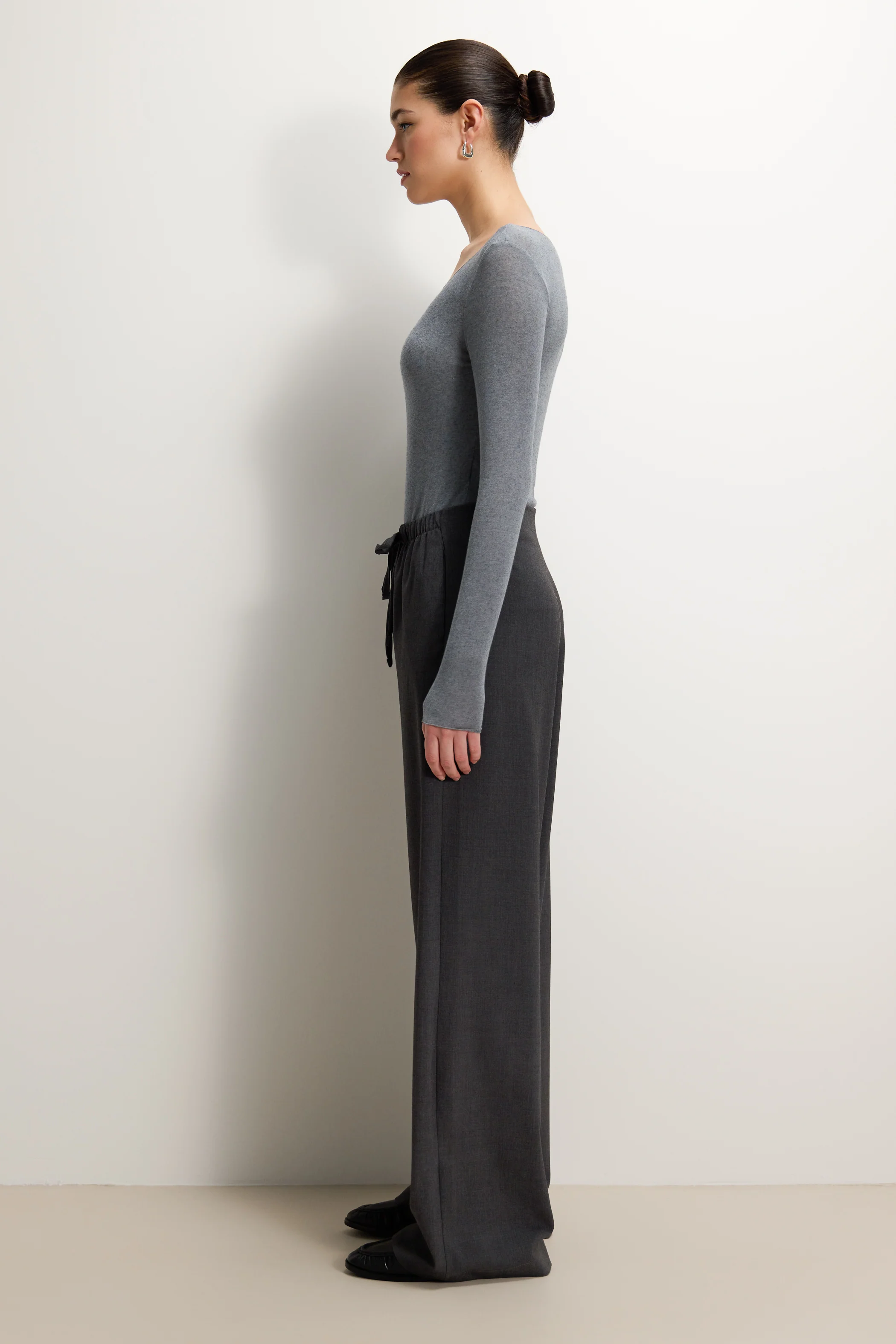 Mae Featherweight Boatneck Top | Grey Melange | Modal-Cashmere - Image 6