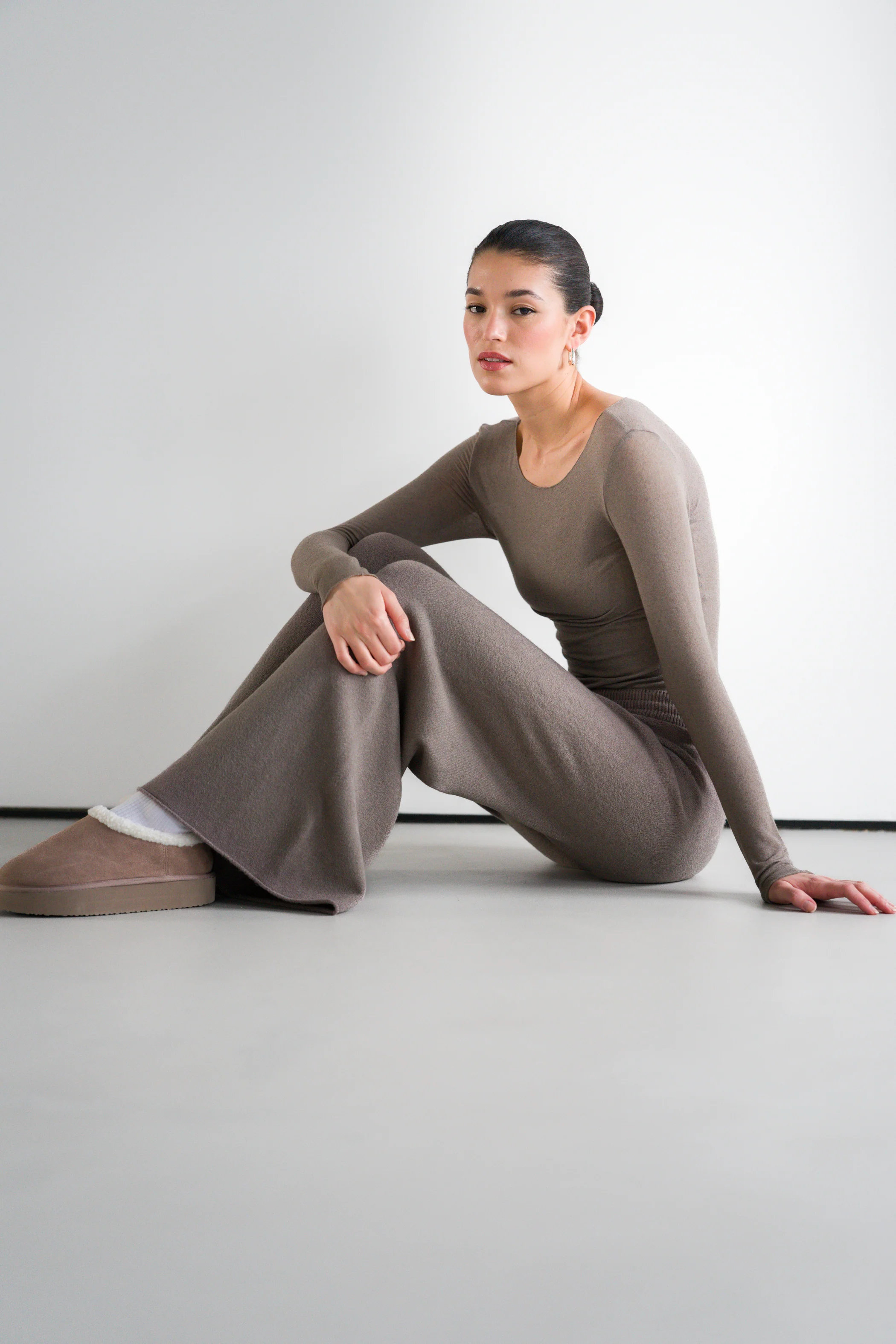Mae Featherweight Boatneck Top | Mink | Modal-Cashmere - Image 2