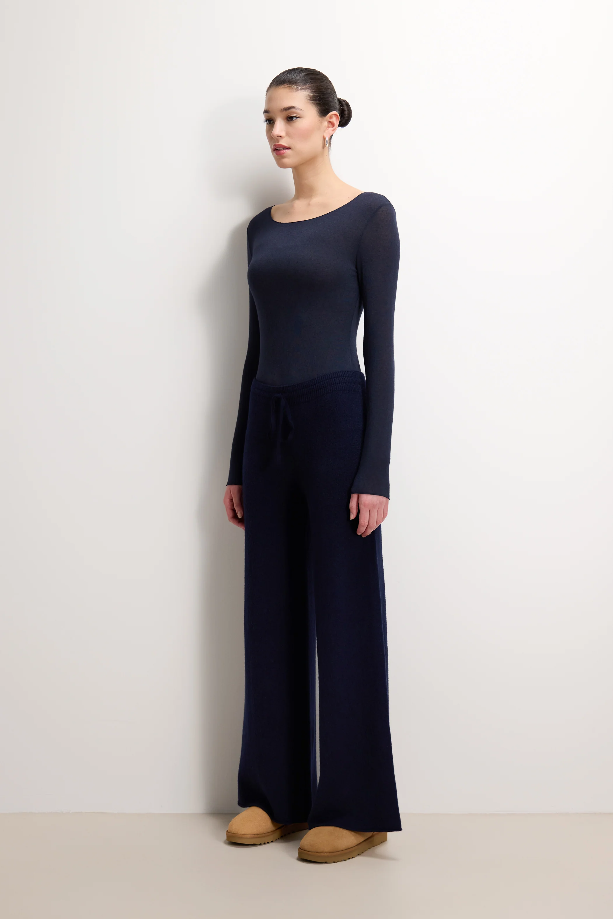 Mae Featherweight Boatneck Top | Navy | Modal-Cashmere - Image 2