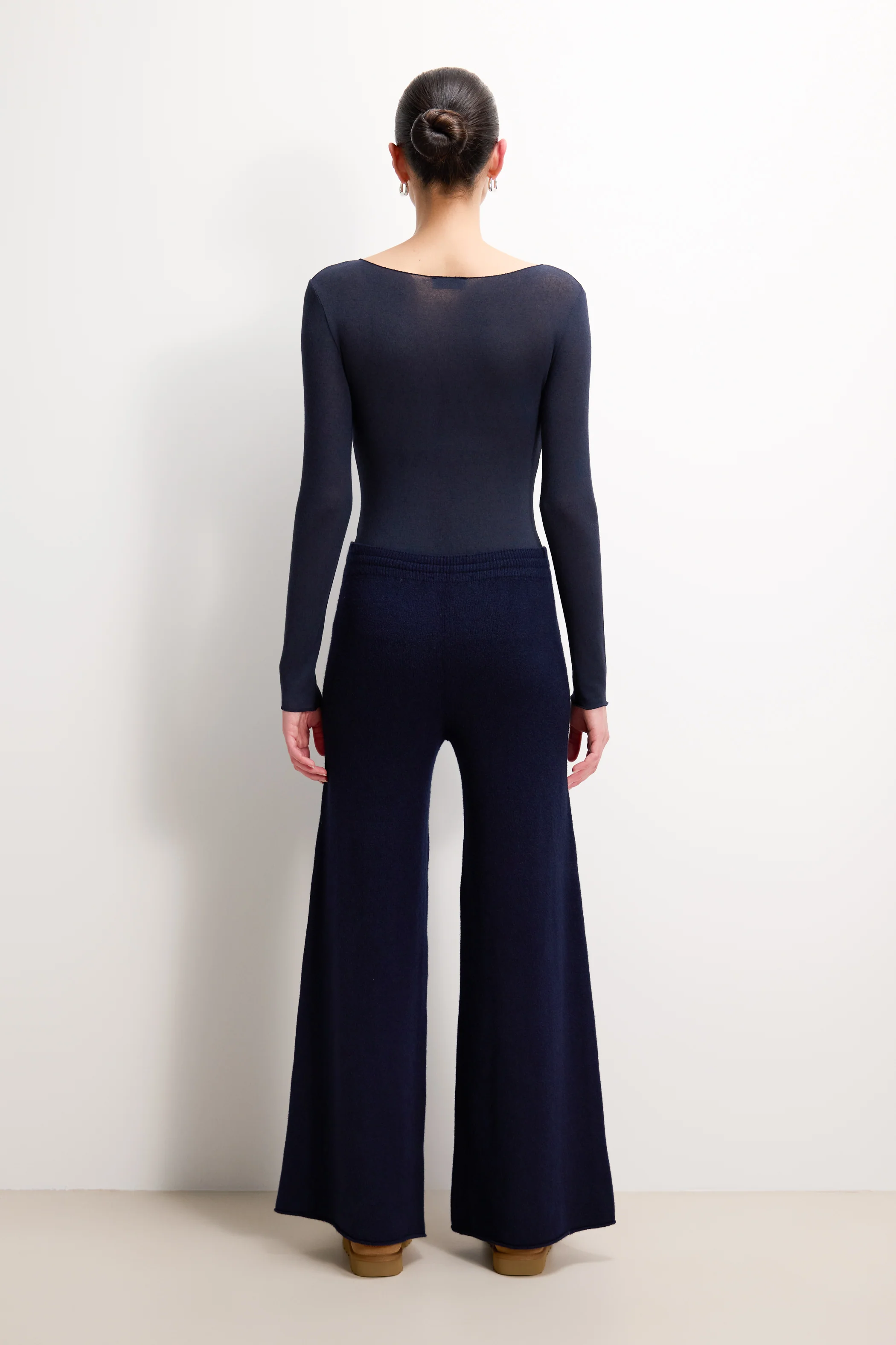 Mae Featherweight Boatneck Top | Navy | Modal-Cashmere - Image 3