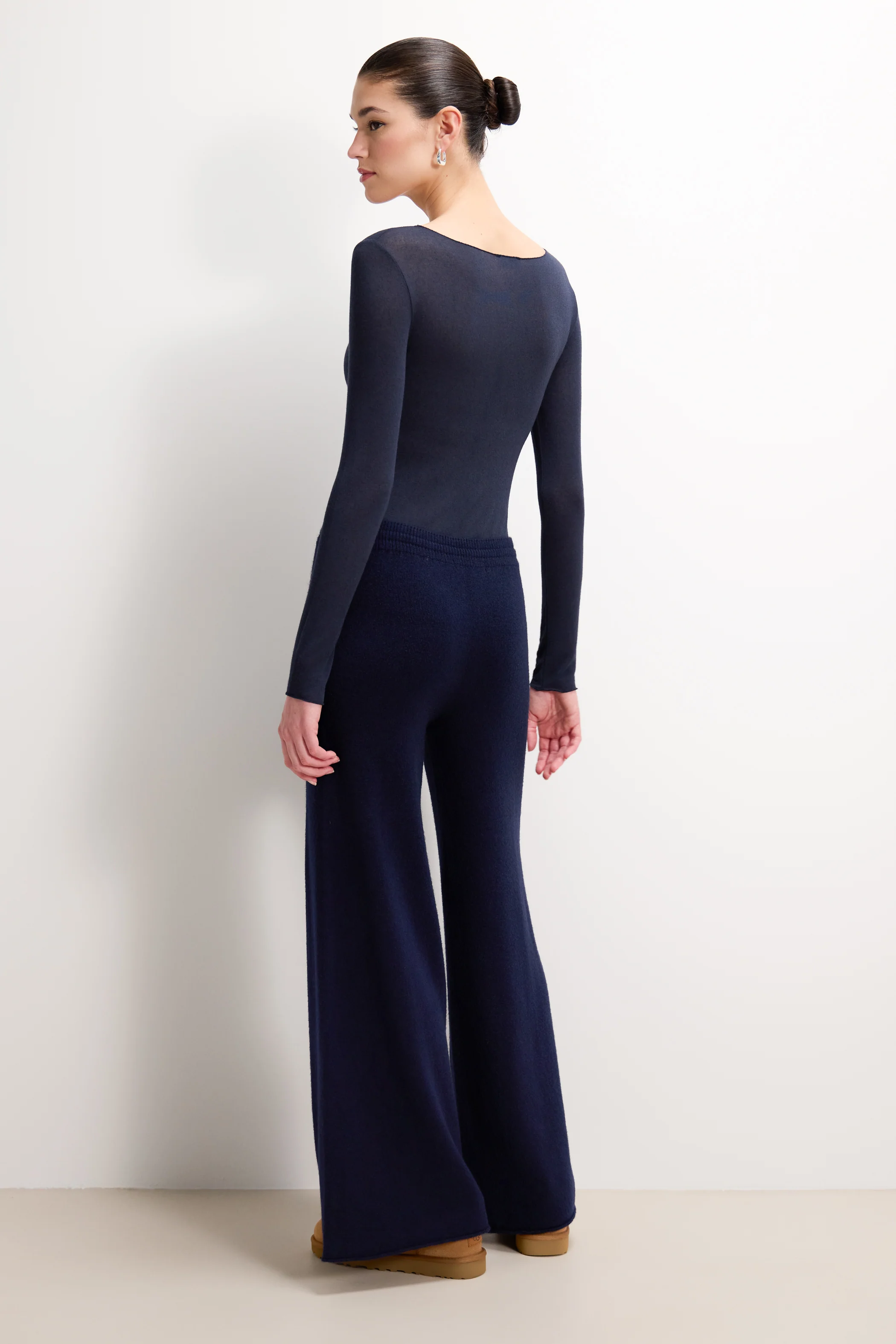 Mae Featherweight Boatneck Top | Navy | Modal-Cashmere - Image 4