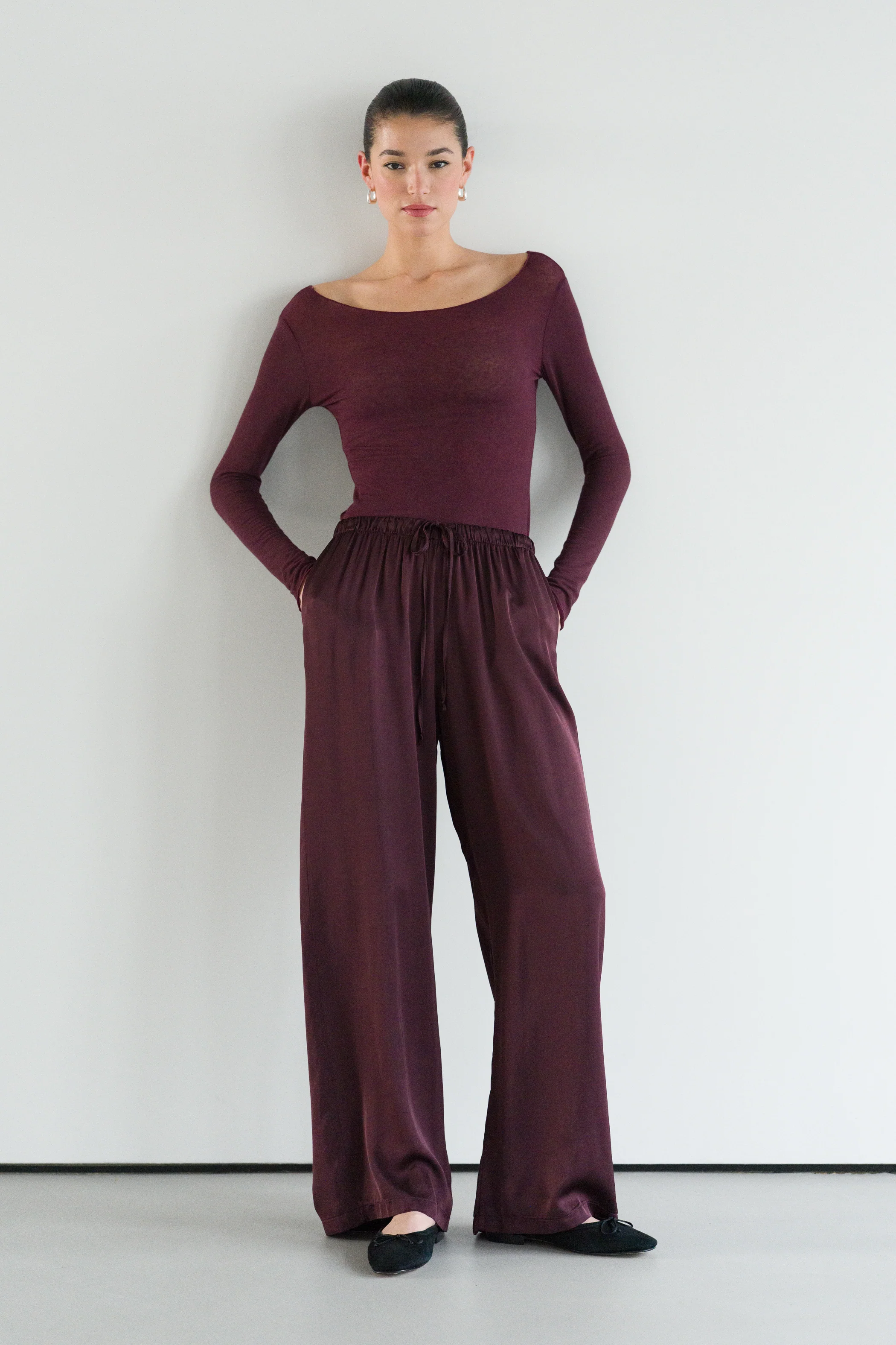 Mae Featherweight Boatneck Top | Amethyst Plum | Modal-Cashmere - Image 4