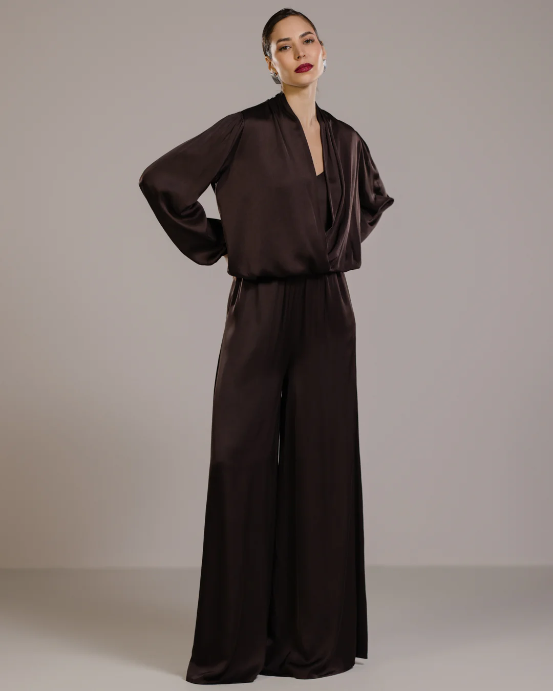 Margot Wrap Blouse | Espresso Brown - Image 2