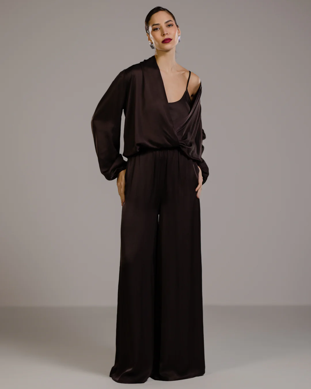 Margot Wrap Blouse | Espresso Brown - Image 4