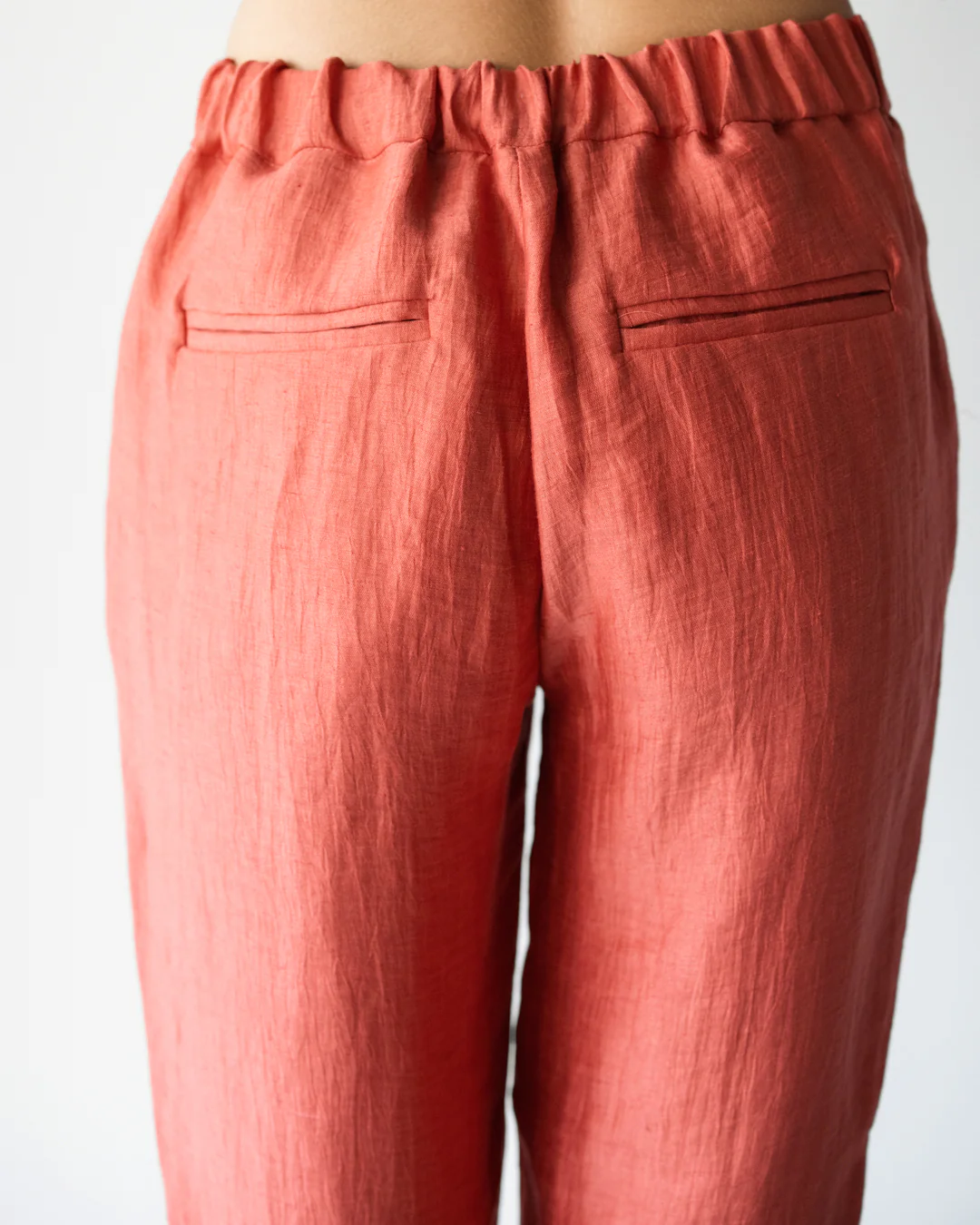 Maris Elastic Waist Trousers | Coral - Image 3