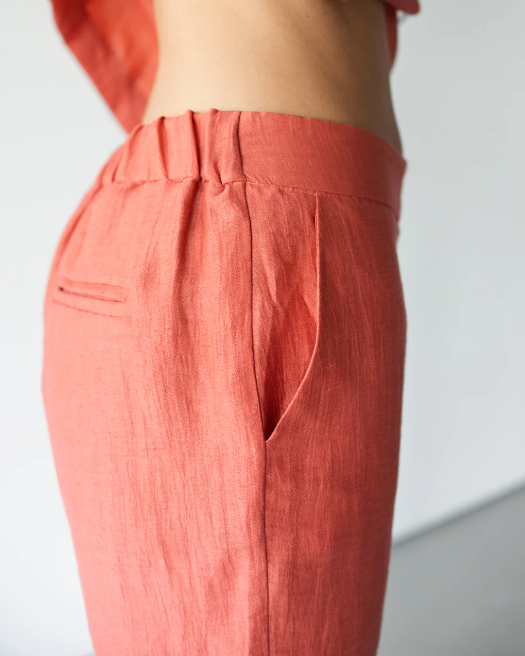 Maris Elastic Waist Trousers | Coral - Image 4