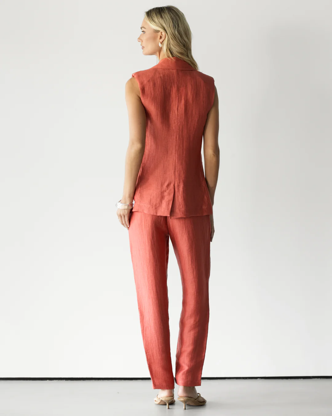 Maris Elastic Waist Trousers | Coral - Image 7