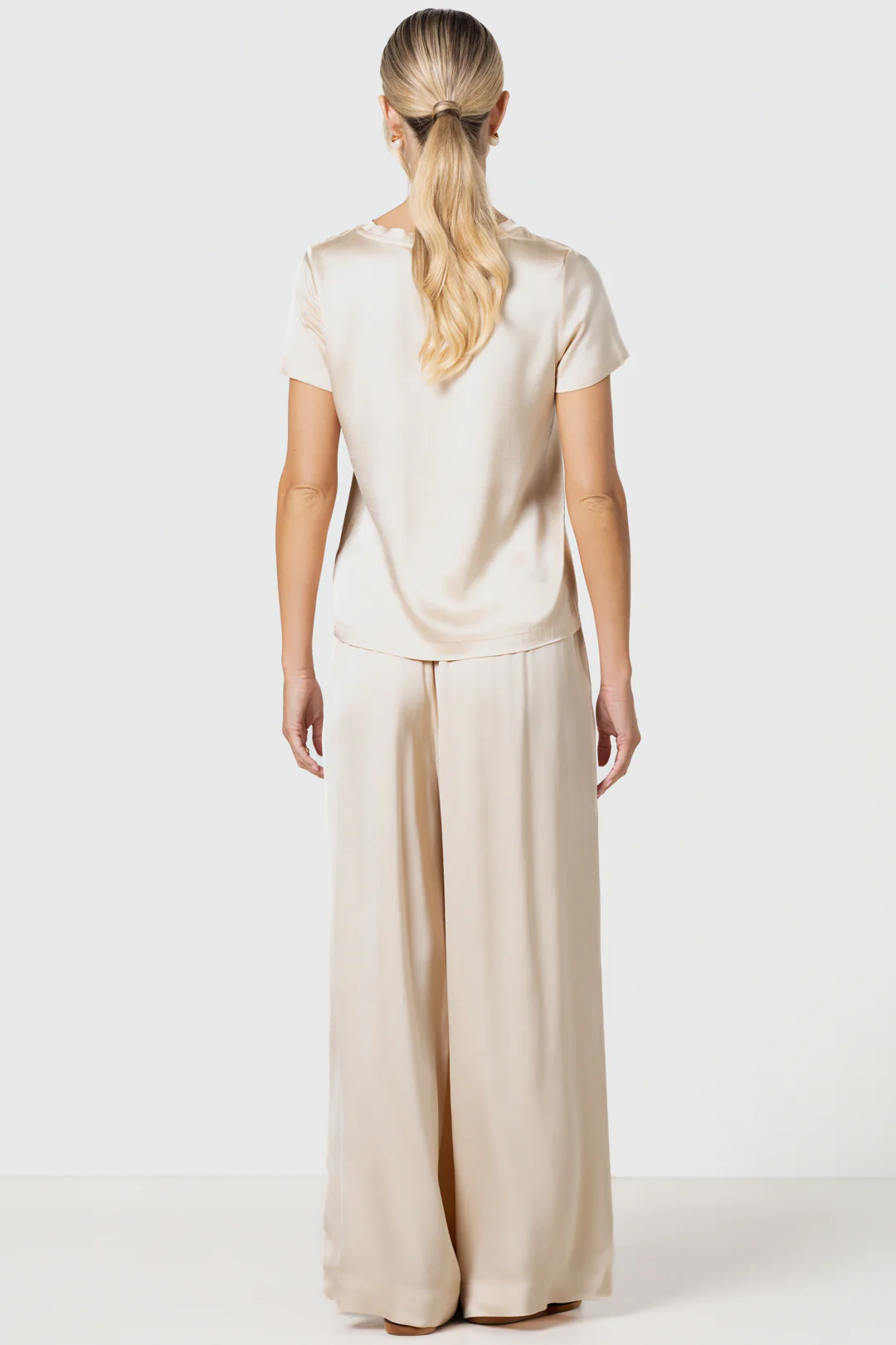 Matilda Satin T-Shirt | Cream - Image 3