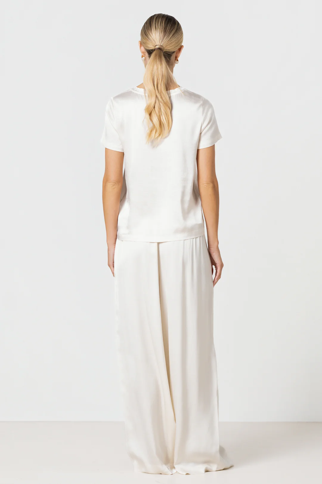 Matilda Satin T-Shirt | Ivory - Image 4