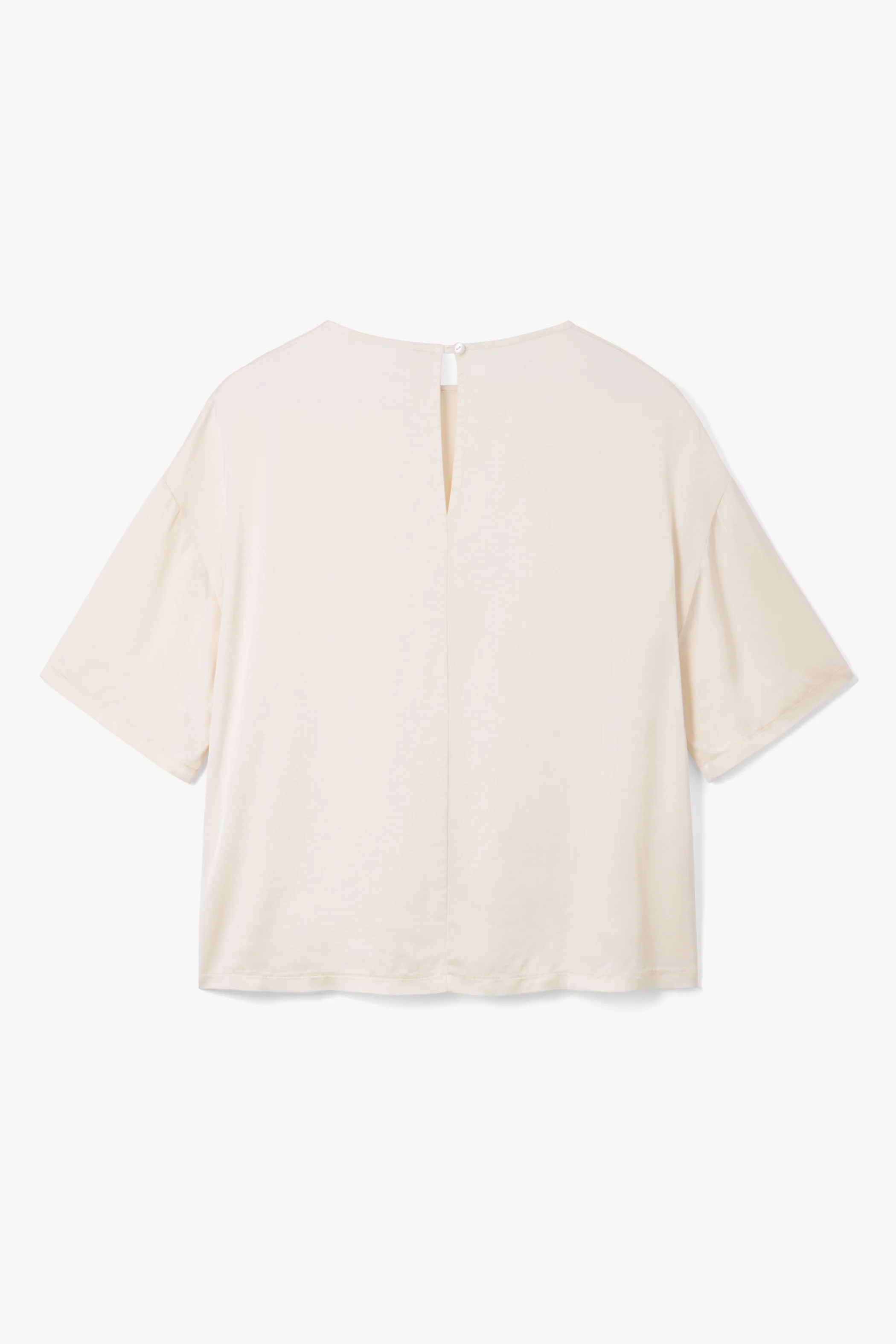 Mila Back Slit Satin Top | Ivory - Image 8