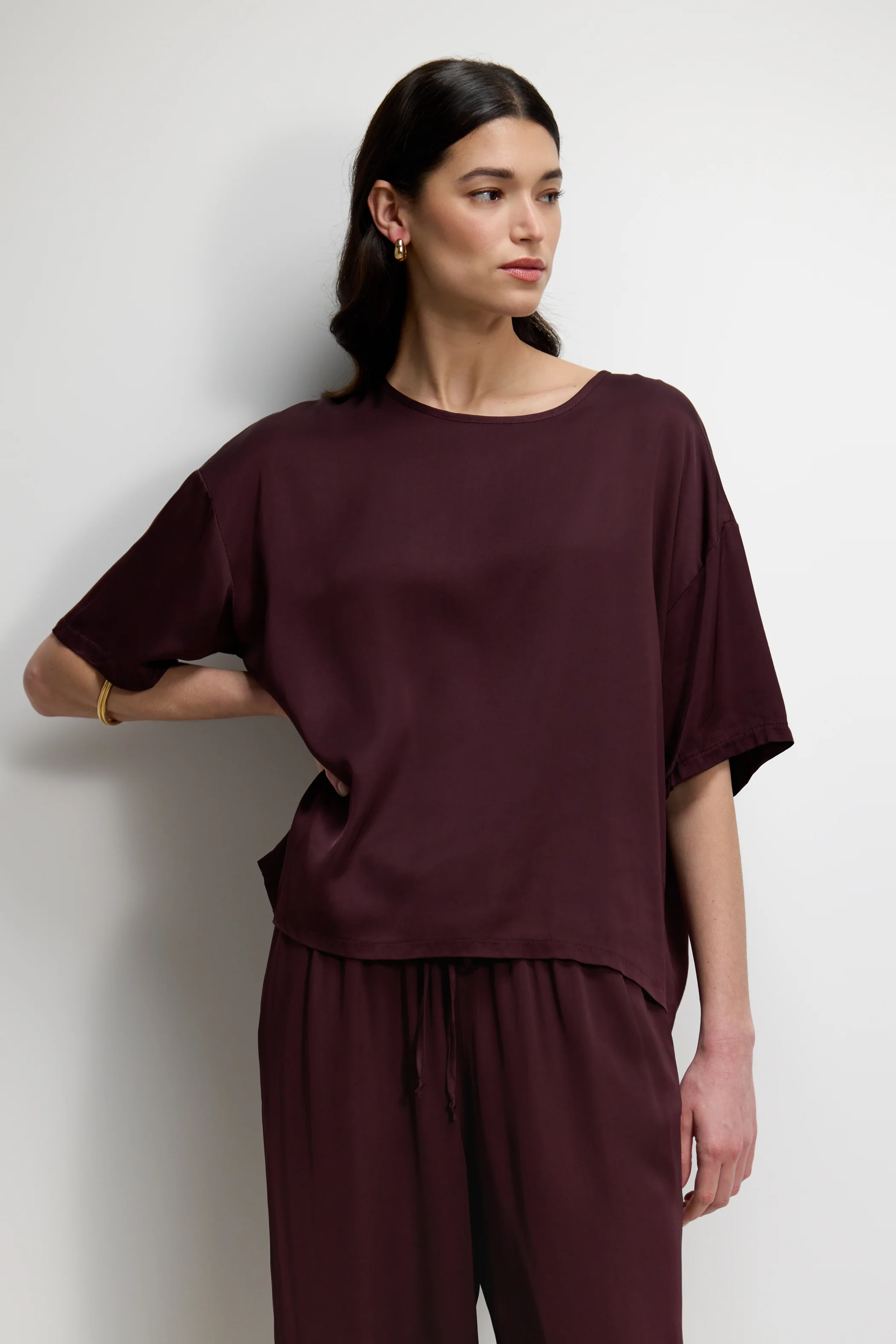 Mila Back Slit Satin Top | Amethyst Plum - Image 6