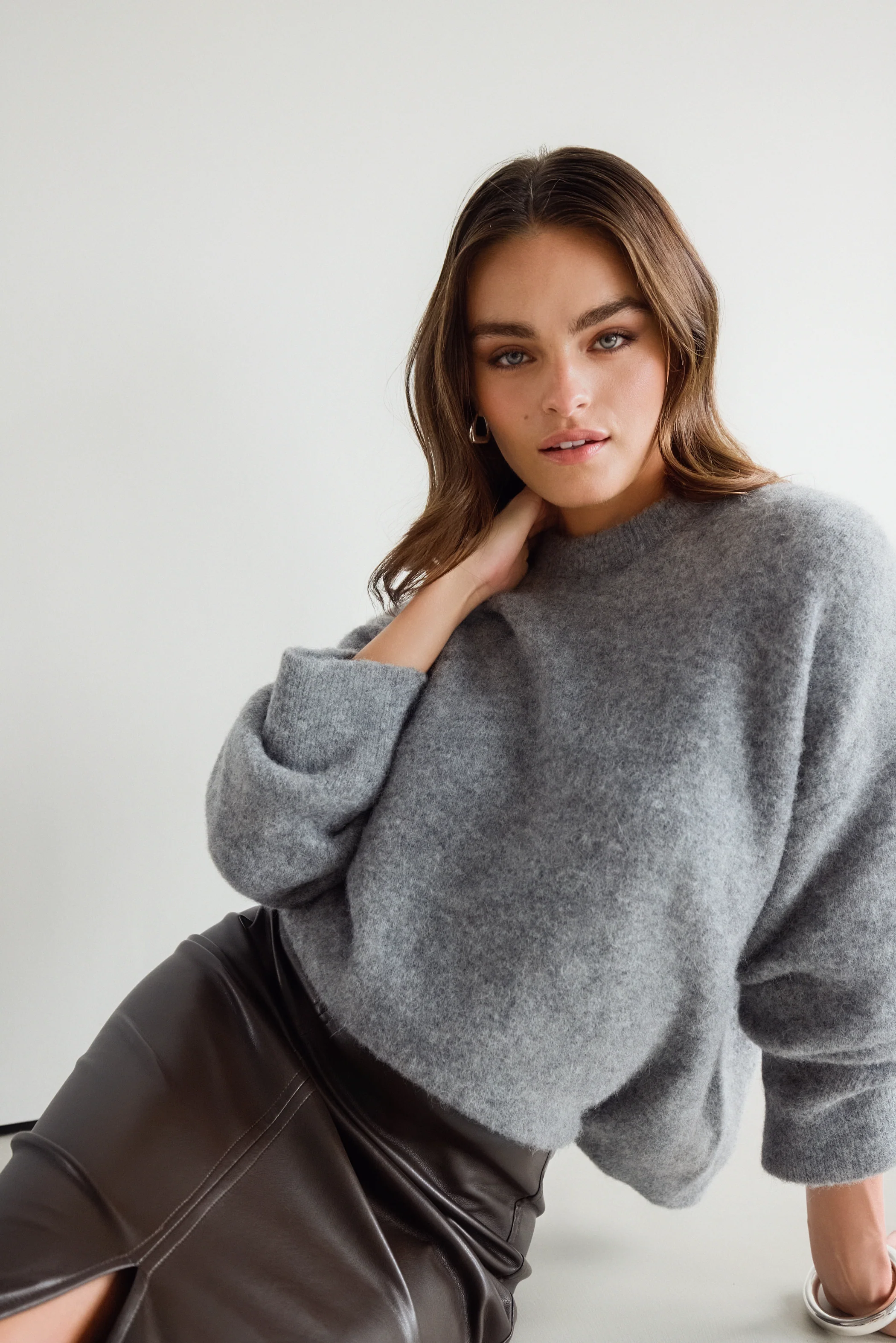 Naomi Sweater | Light Grey | Alpaca Blend - Image 8