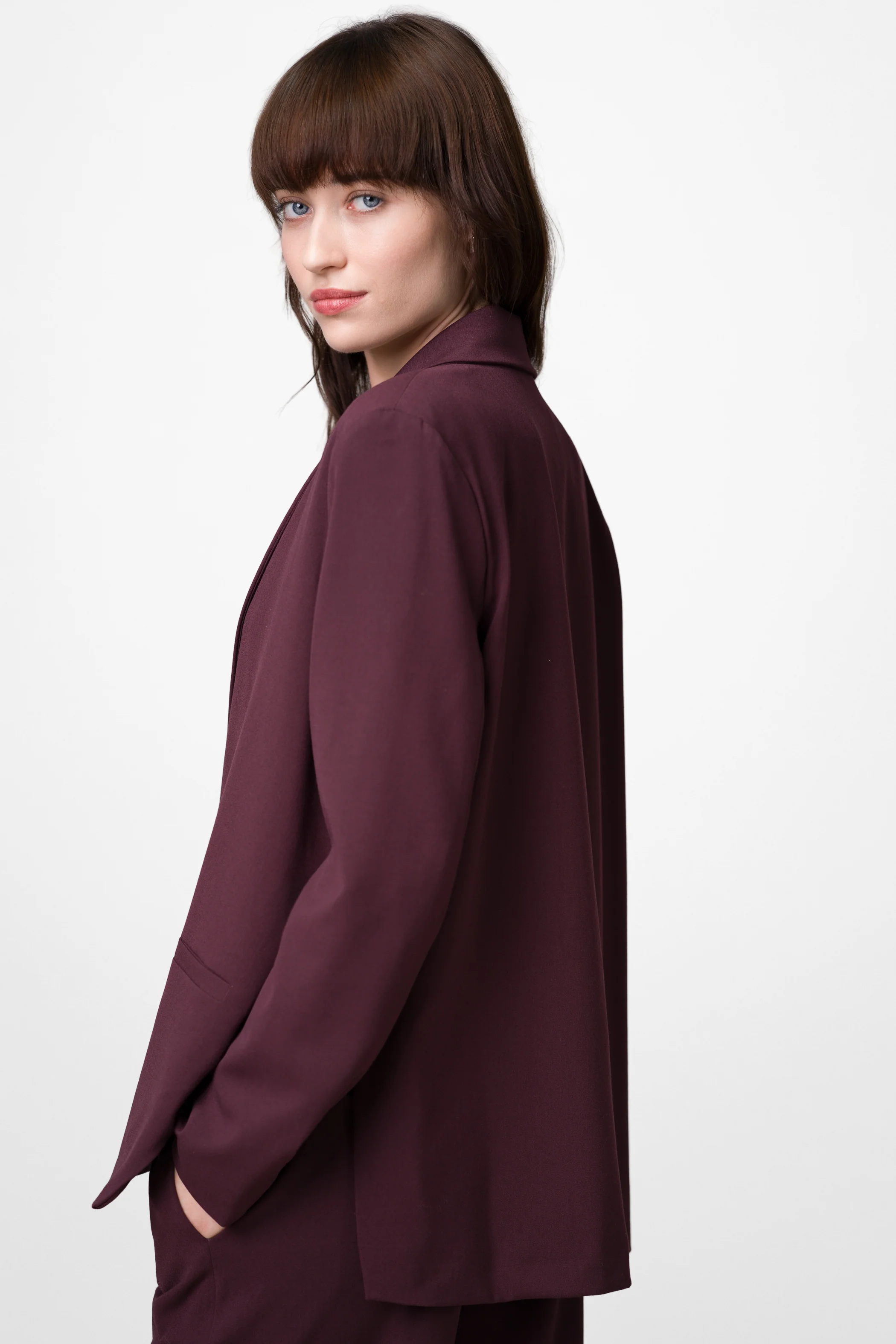 Neve Blazer | Burgundy - Image 2