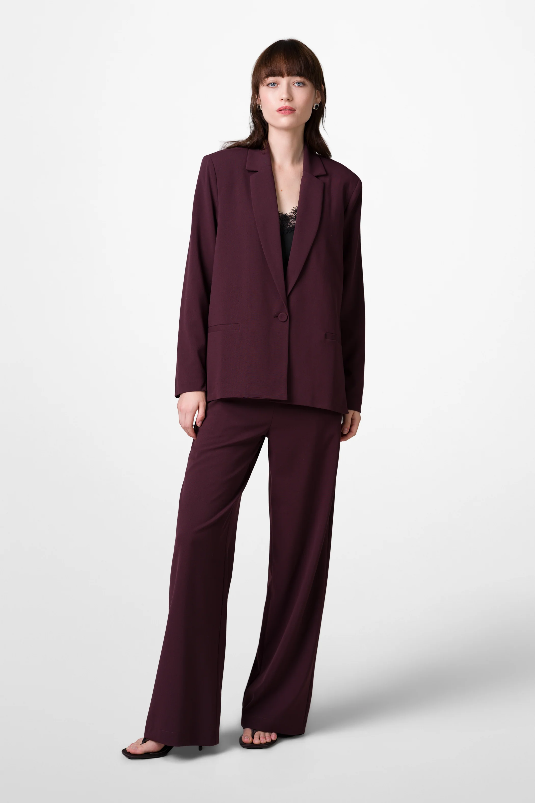 Neve Drawstring Trousers | Burgundy - Image 2