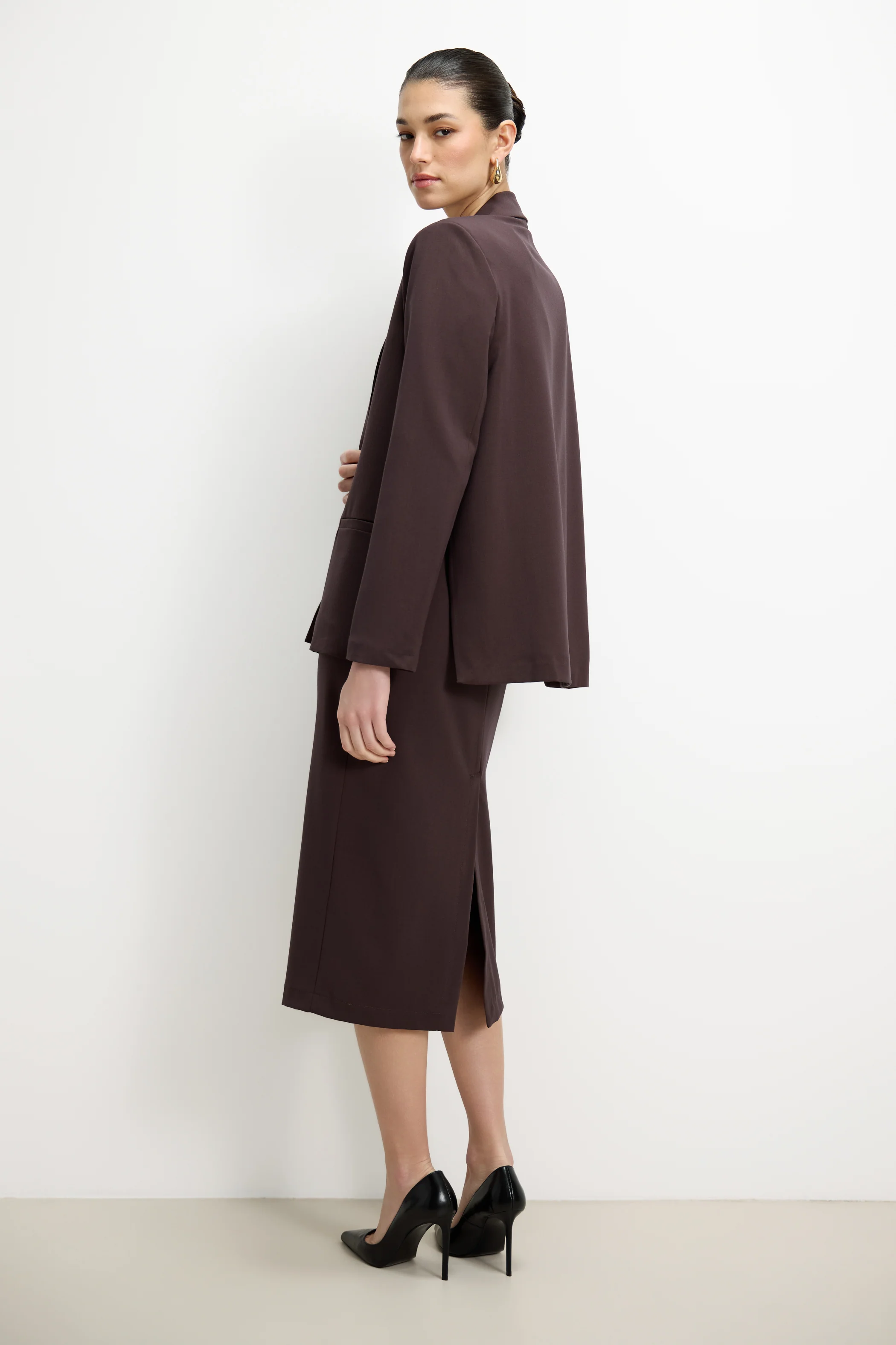 Neve Ruched Dress | Espresso Brown - Image 7