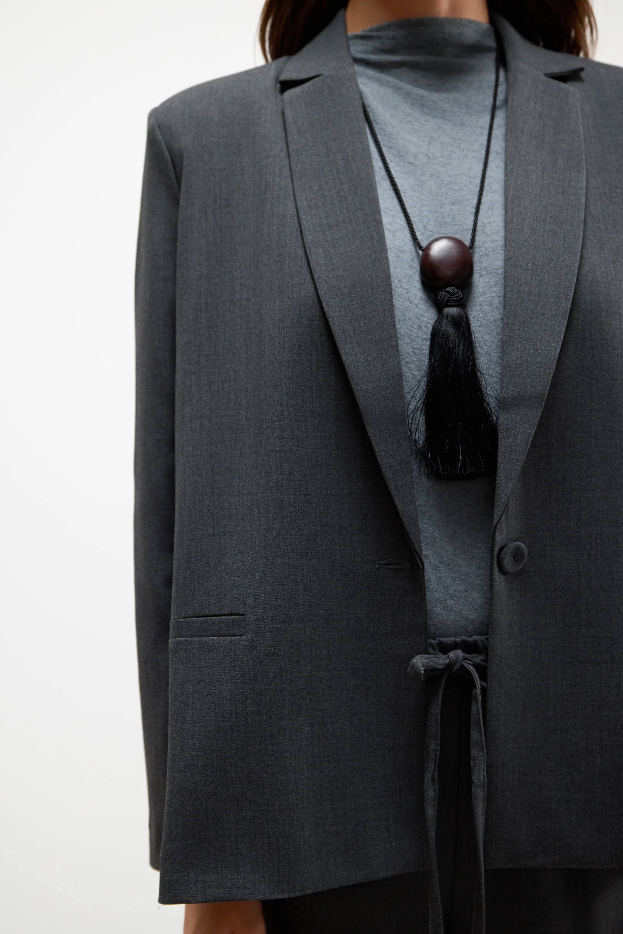 Neve Blazer | Dark Grey Melange - Image 2