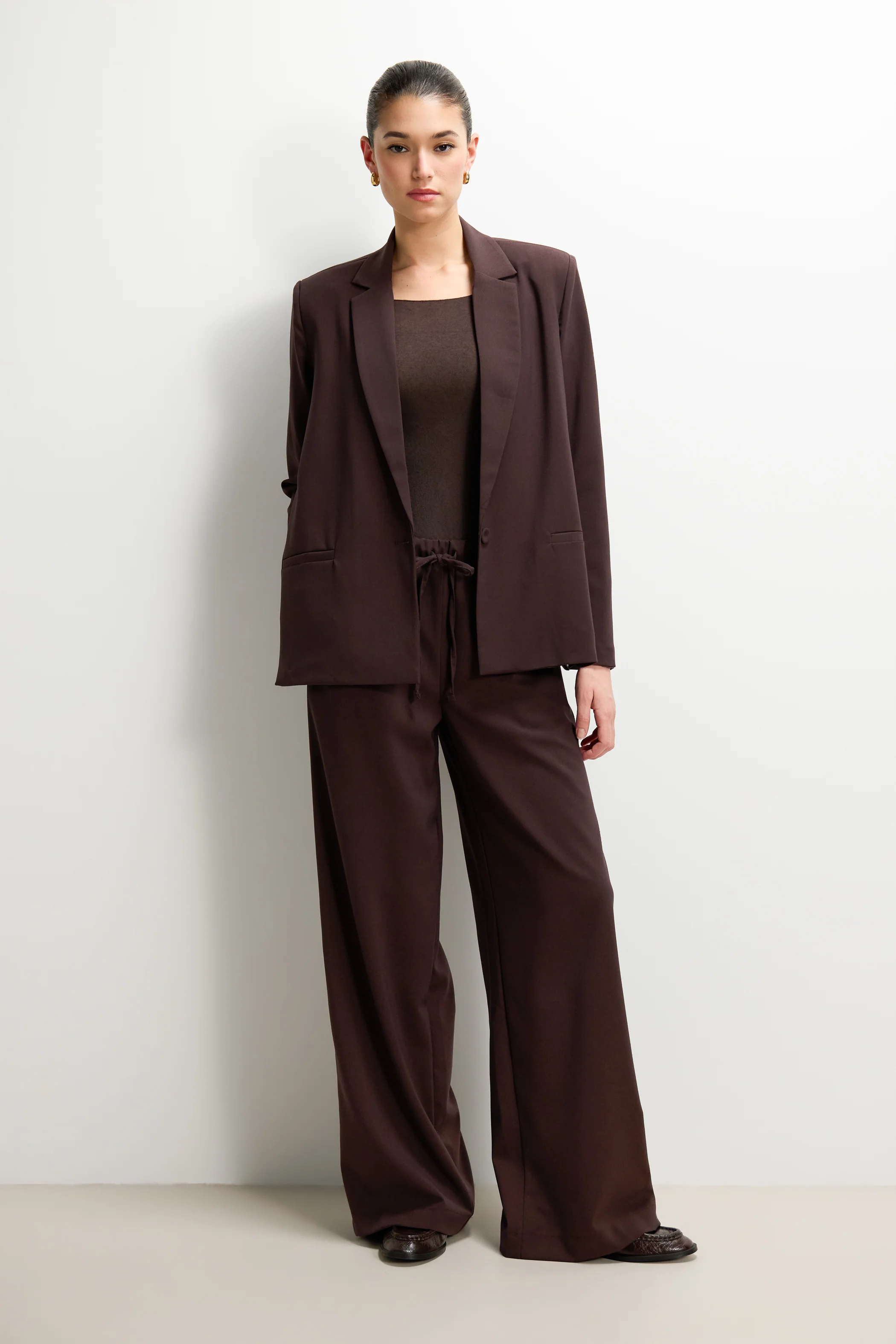 Neve Drawstring Trousers | Espresso Brown - Image 6
