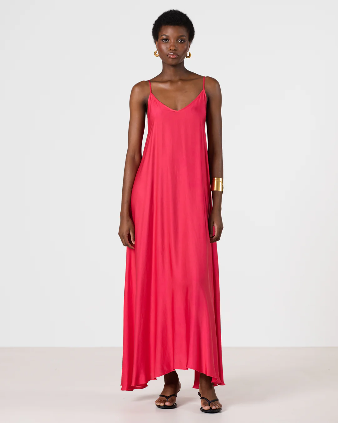 Nyra Slip Satin Maxi Dress | Raspberry - Image 5