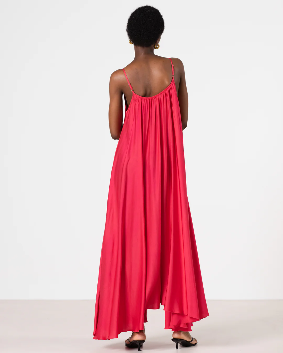 Nyra Slip Satin Maxi Dress | Raspberry - Image 8
