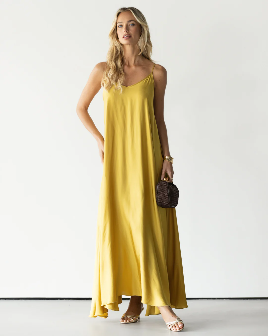 Nyra Slip Satin Maxi Dress | Sunshine Yellow - Image 5