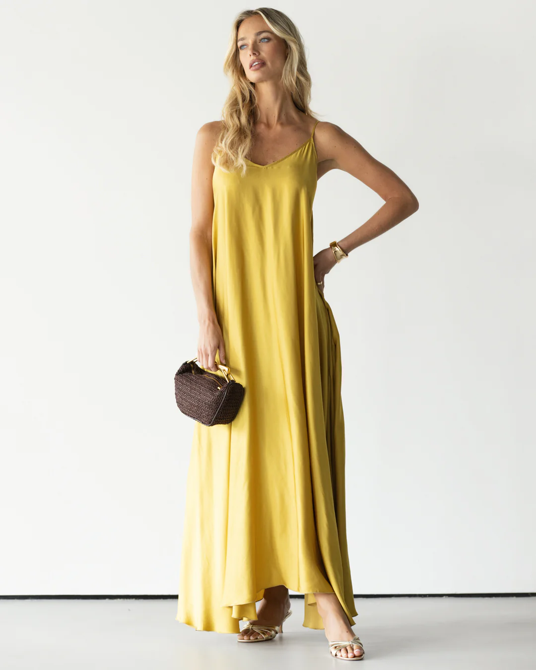Nyra Slip Satin Maxi Dress | Sunshine Yellow - Image 7