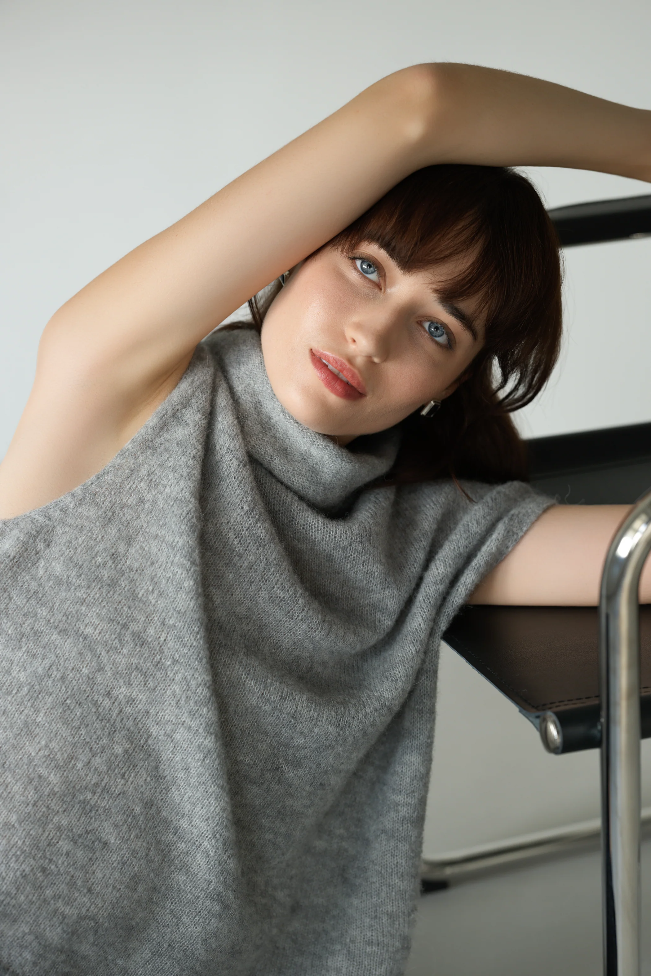 Nyx Sleeveless Turtleneck | Grey | Alpaca-Wool Blend - Image 2