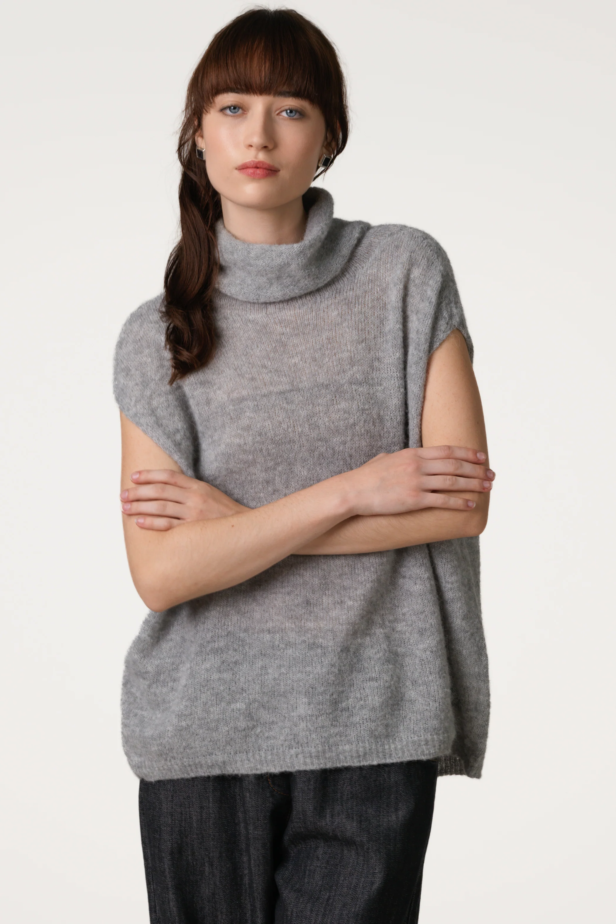 Nyx Sleeveless Turtleneck | Grey | Alpaca-Wool Blend - Image 4
