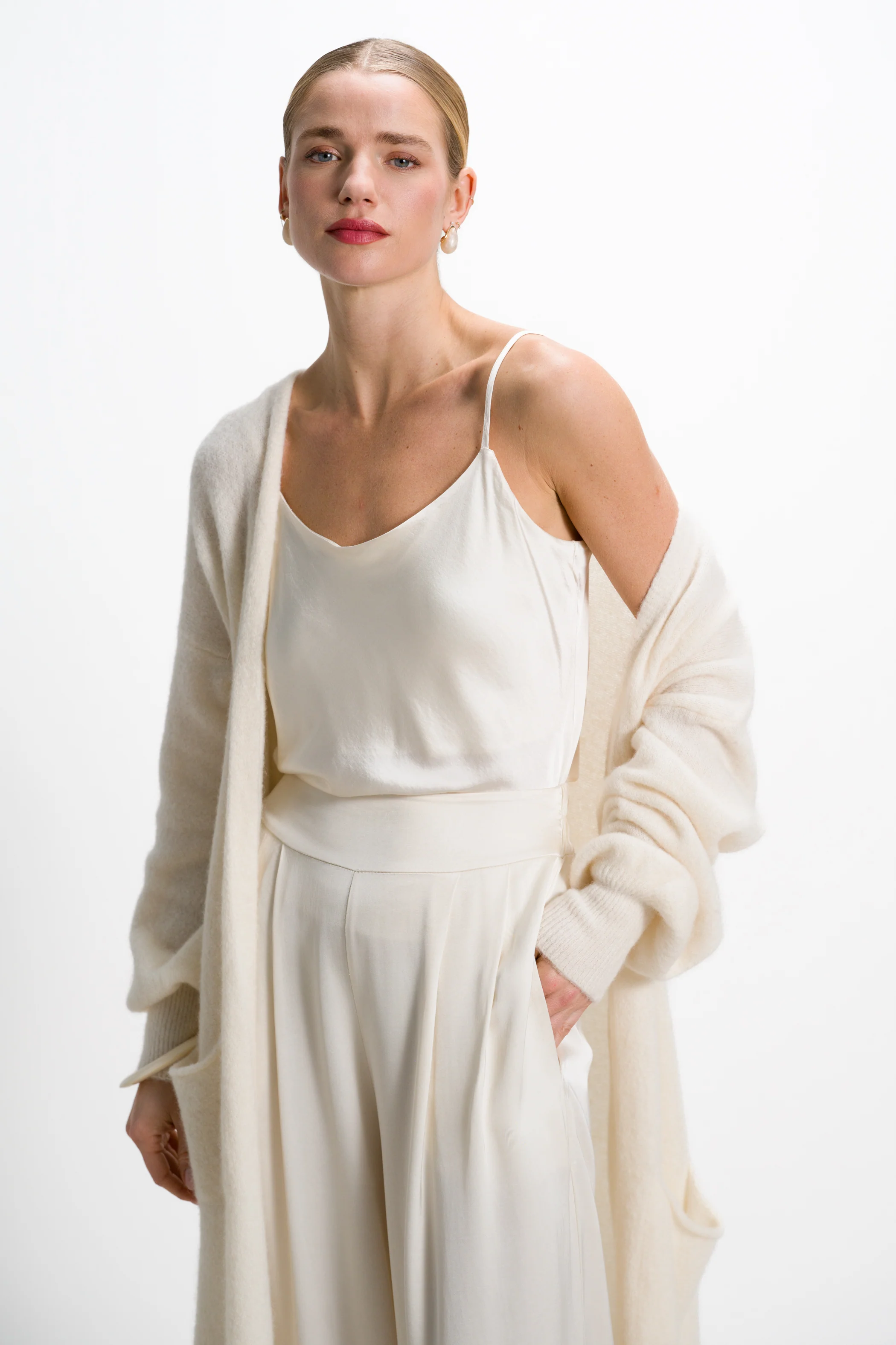 Odette Satin Vest | Ivory - Image 4