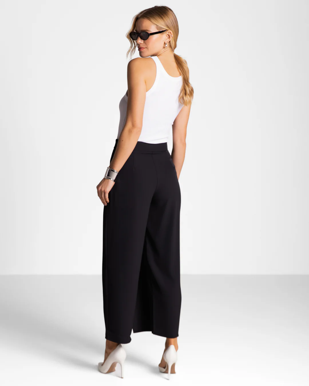Ophelia Asymmetric Wrap Trousers | Black - Image 4