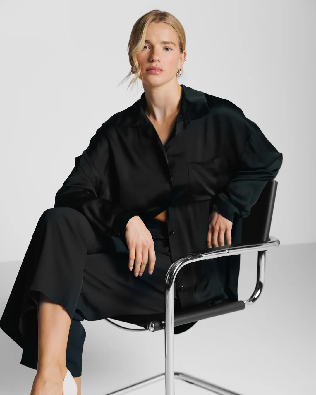 Ophelia Asymmetric Wrap Trousers | Black - Image 6