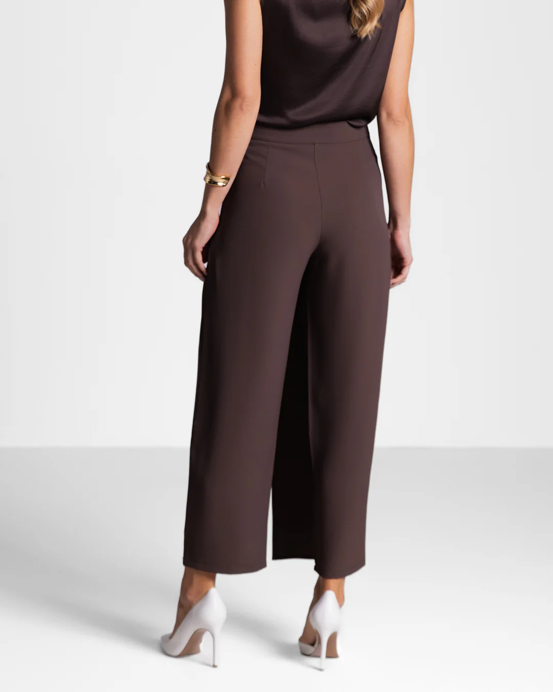 Ophelia Asymmetric Wrap Trousers | Espresso Brown - Image 5