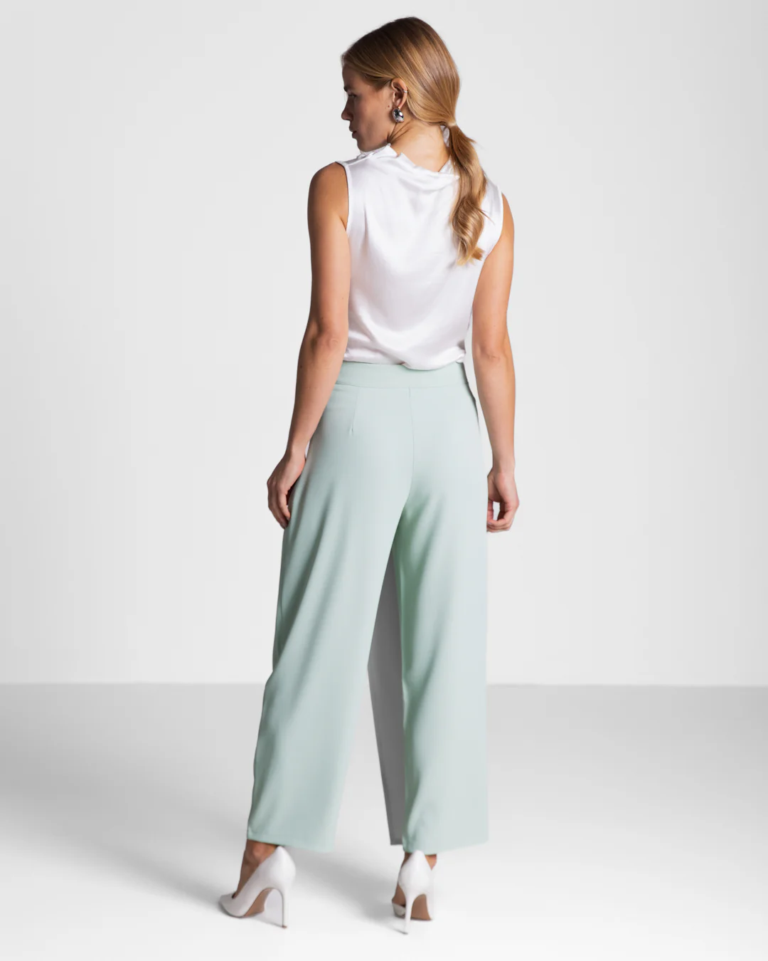 Ophelia Asymmetric Wrap Trousers | Mint - Image 4