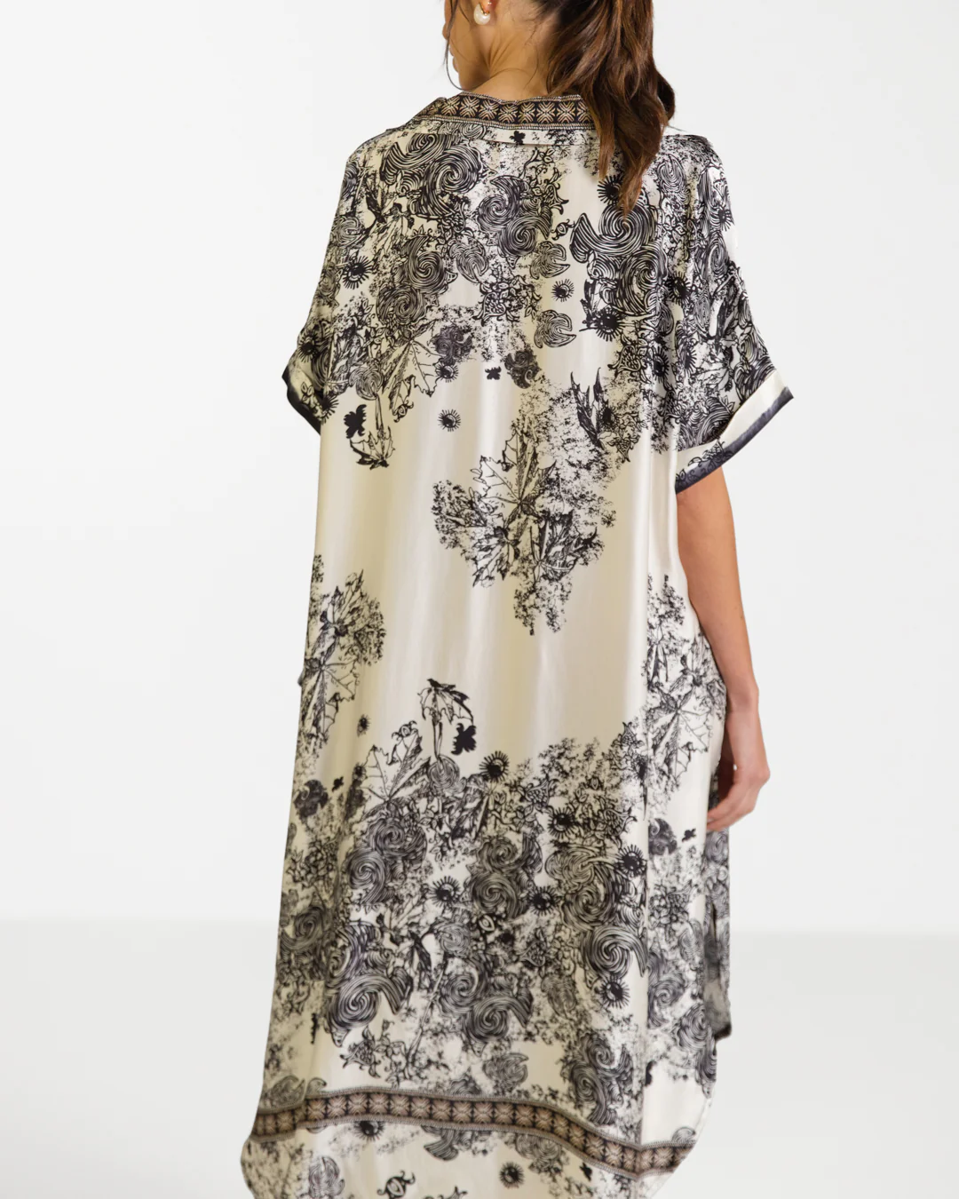 Ottilie Silk Kaftan Dress | Black - Image 5